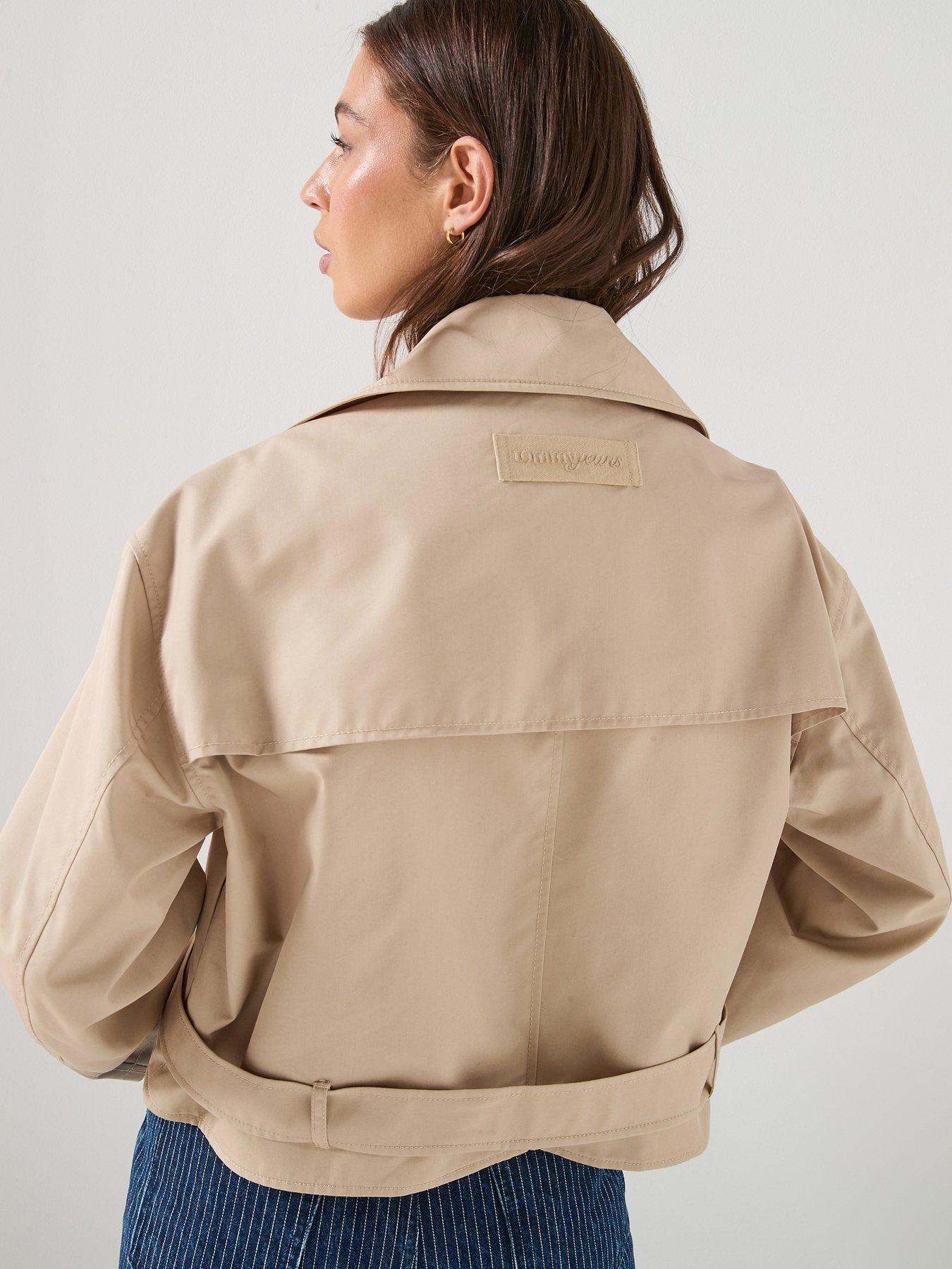 Image 2 of 6 of Tommy Jeans Short Trench Coat - White