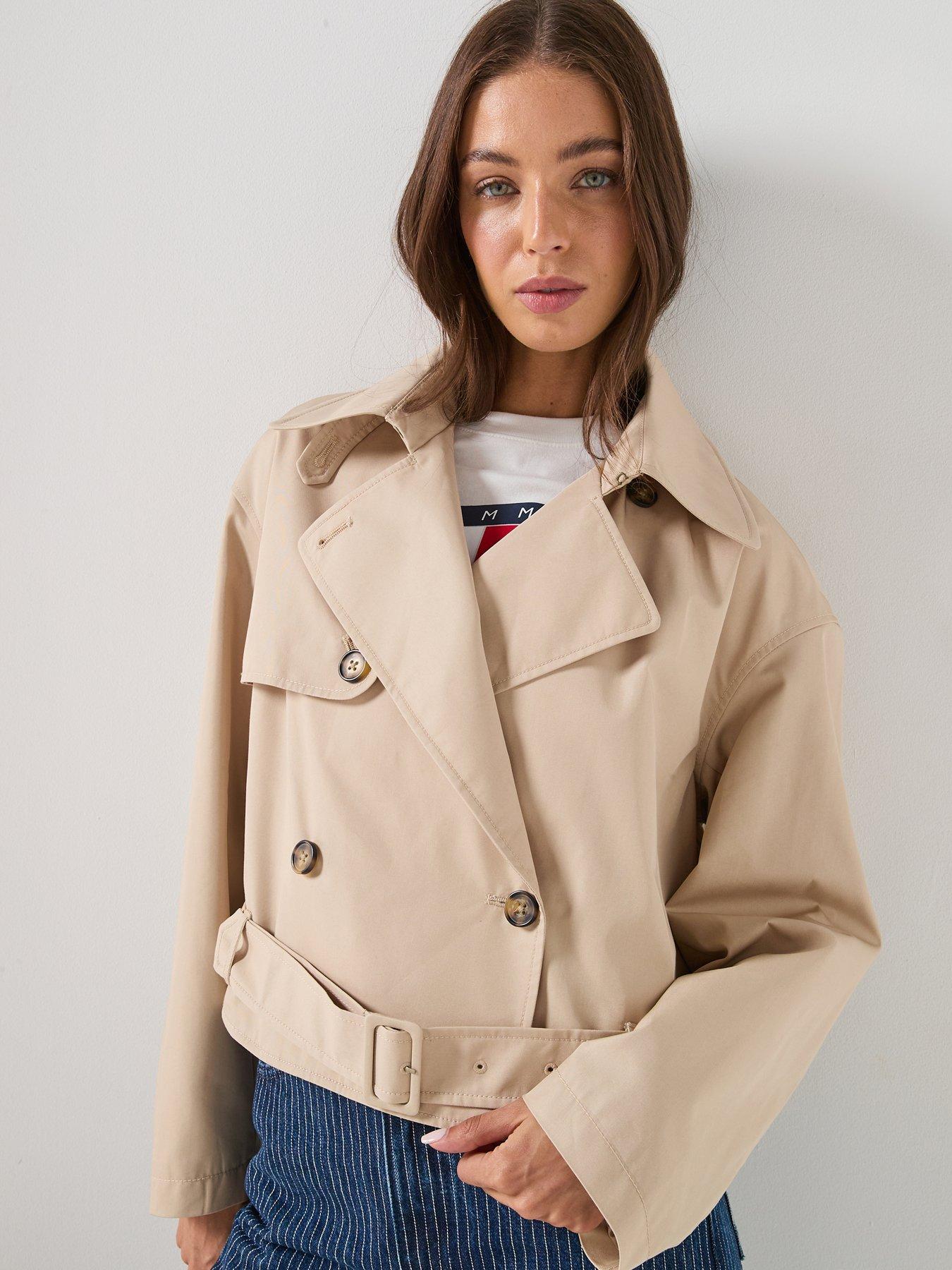 Image 4 of 6 of Tommy Jeans Short Trench Coat - White