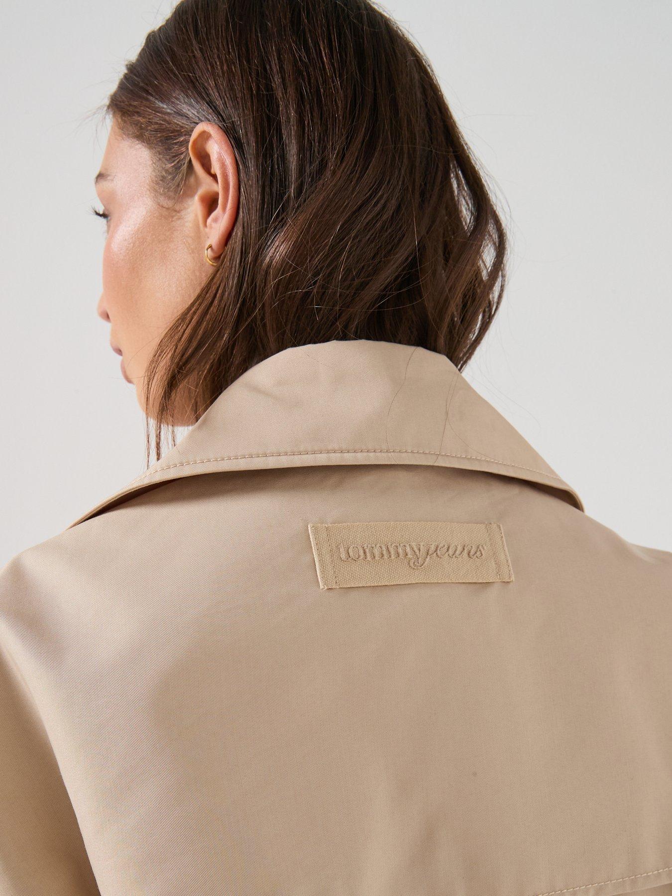 Image 6 of 6 of Tommy Jeans Short Trench Coat - White