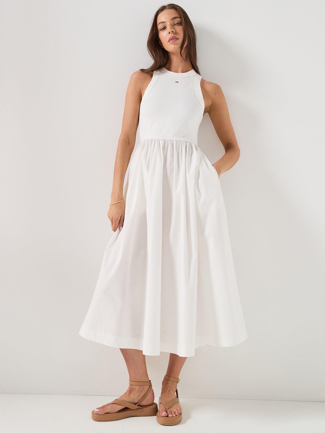 Tommy Jeans Poplin Tank Dress - Ivory