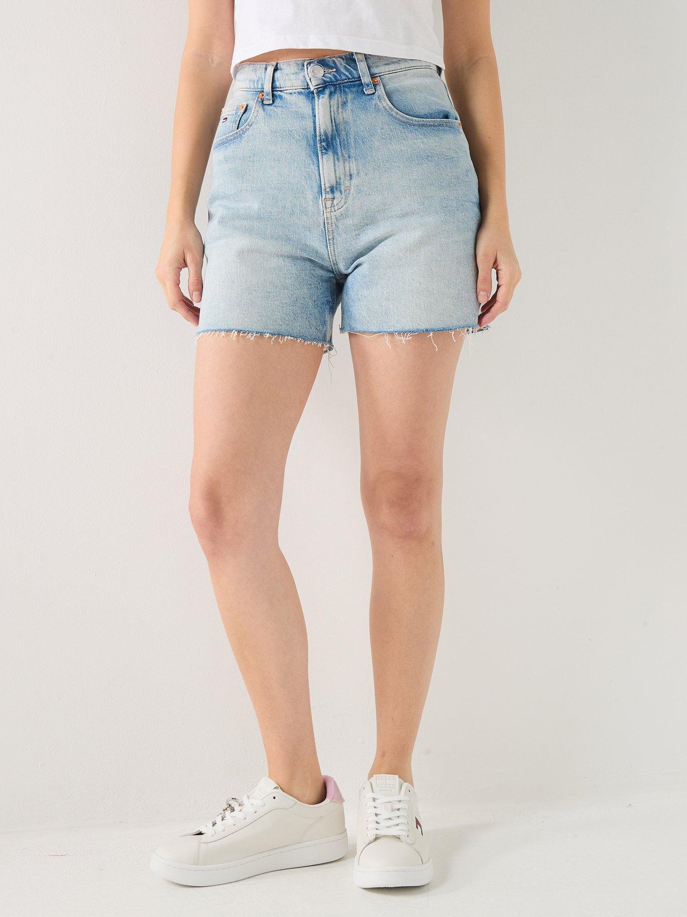 Tommy Jeans Straight Leg Mom Shorts - Light Denim - Blue
