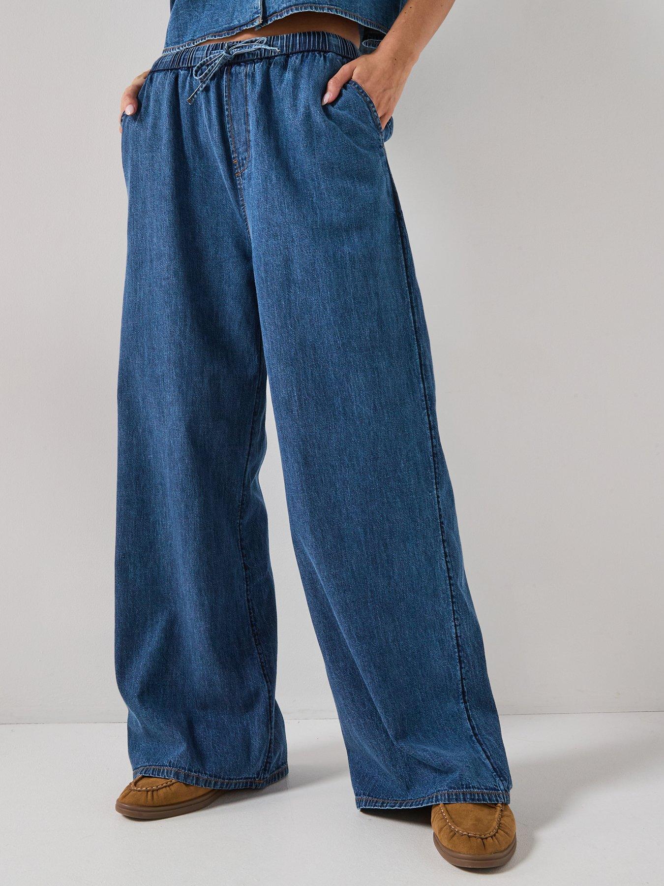 Tommy Jeans Chambray Pull On Pants - Denim