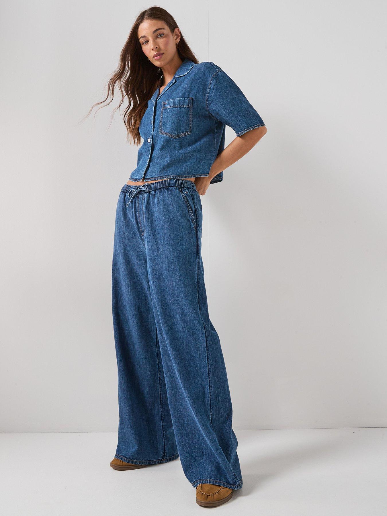 Image 6 of 6 of Tommy Jeans Chambray Pull On Pants - Denim