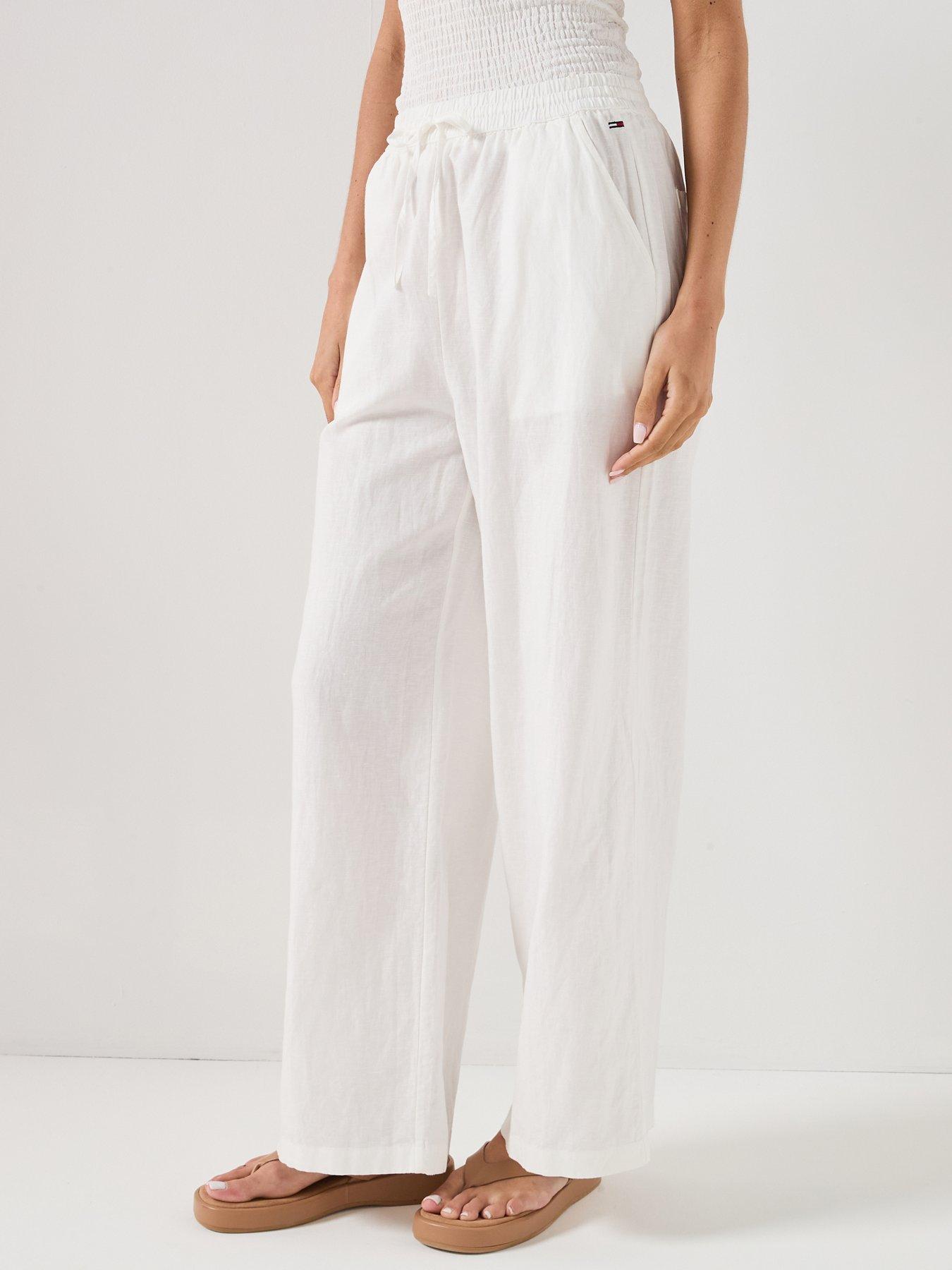 Tommy Jeans Essential Linen Pants - Ivory