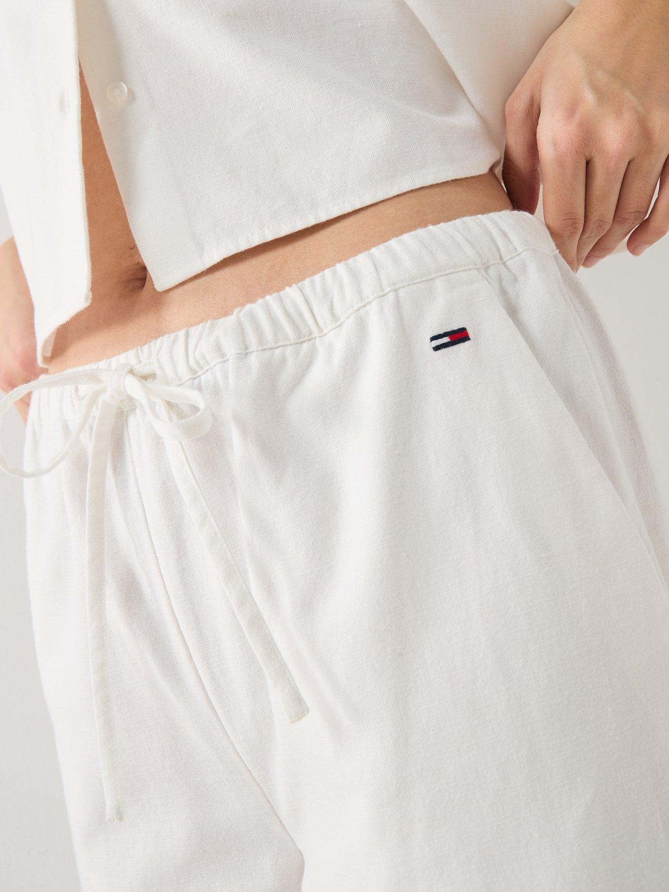 Image 5 of 6 of Tommy Jeans Broderie Linen Pants - Ivory