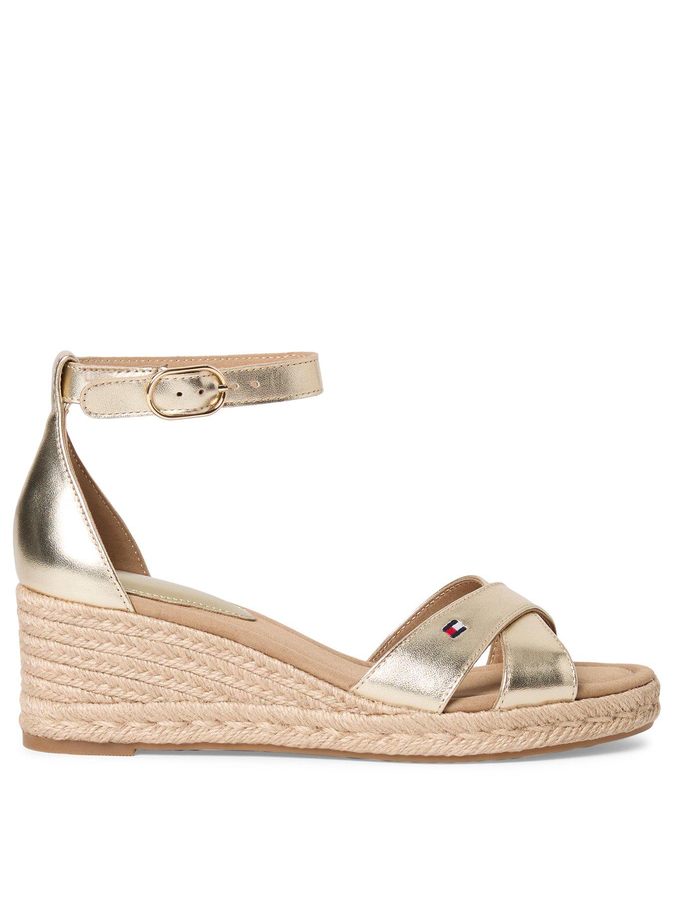 Image 2 of 6 of Tommy Hilfiger Mid Wedge Espad X Cross Gold