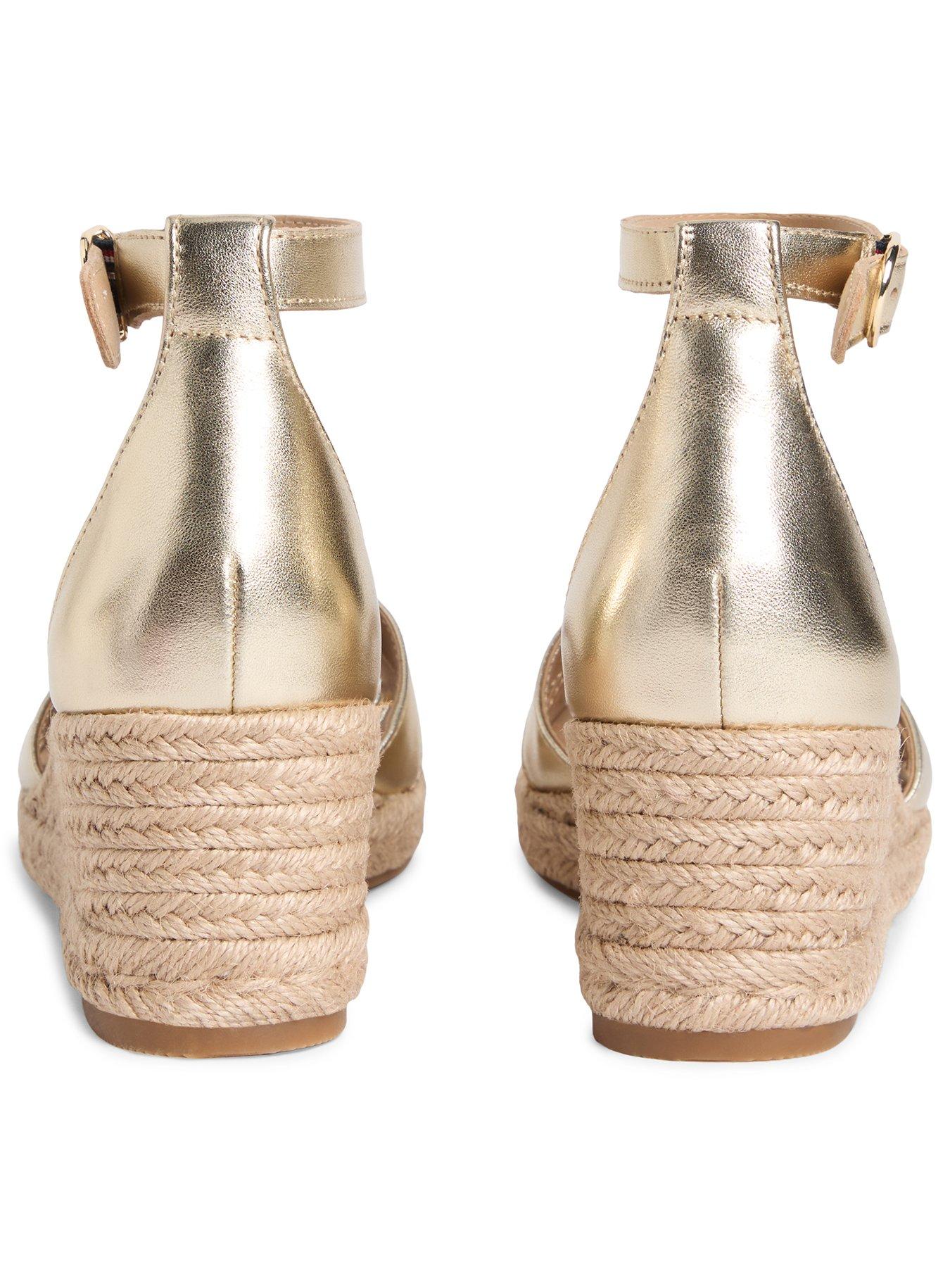 Image 3 of 6 of Tommy Hilfiger Mid Wedge Espad X Cross Gold