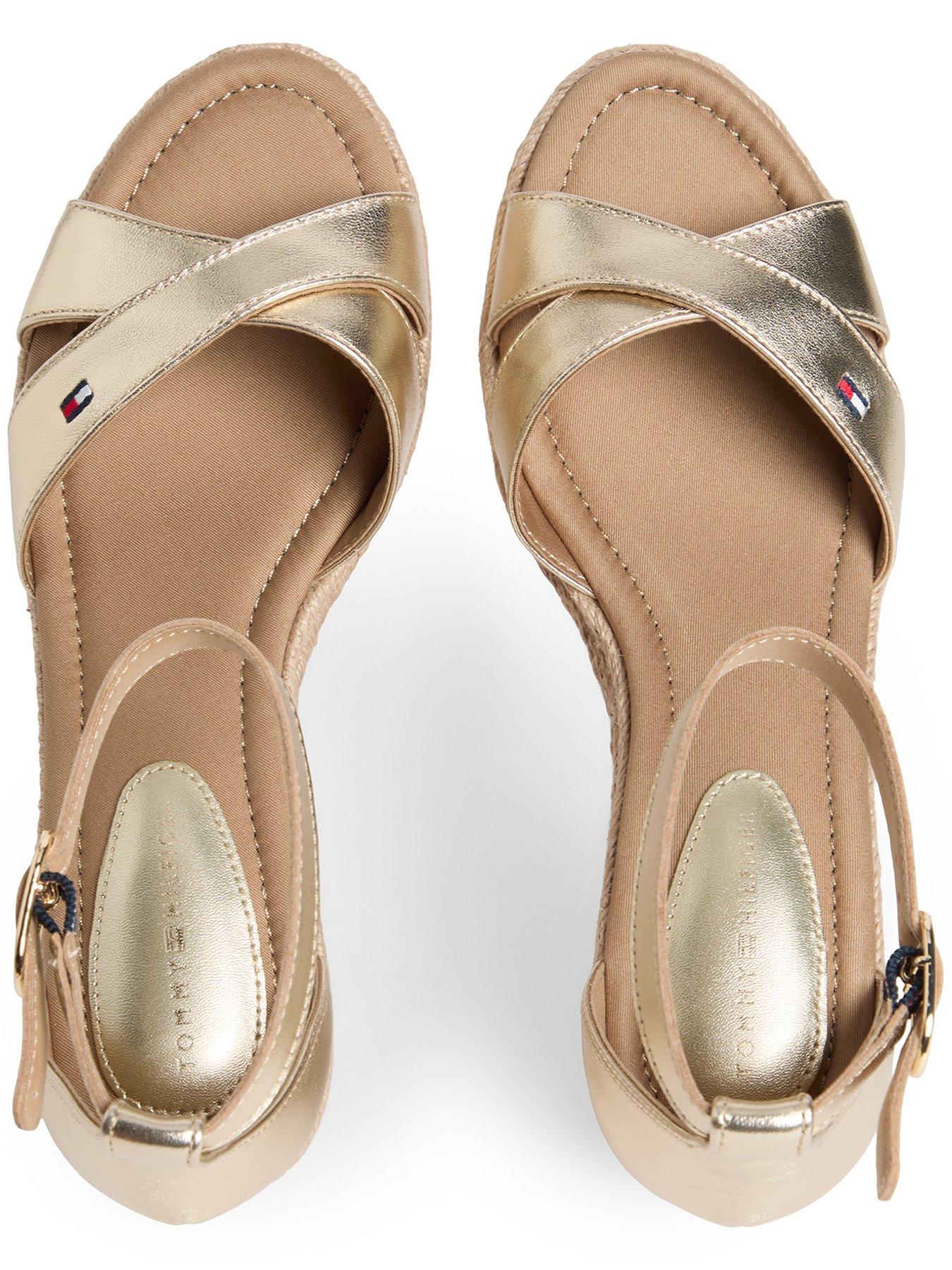 Image 4 of 6 of Tommy Hilfiger Mid Wedge Espad X Cross Gold