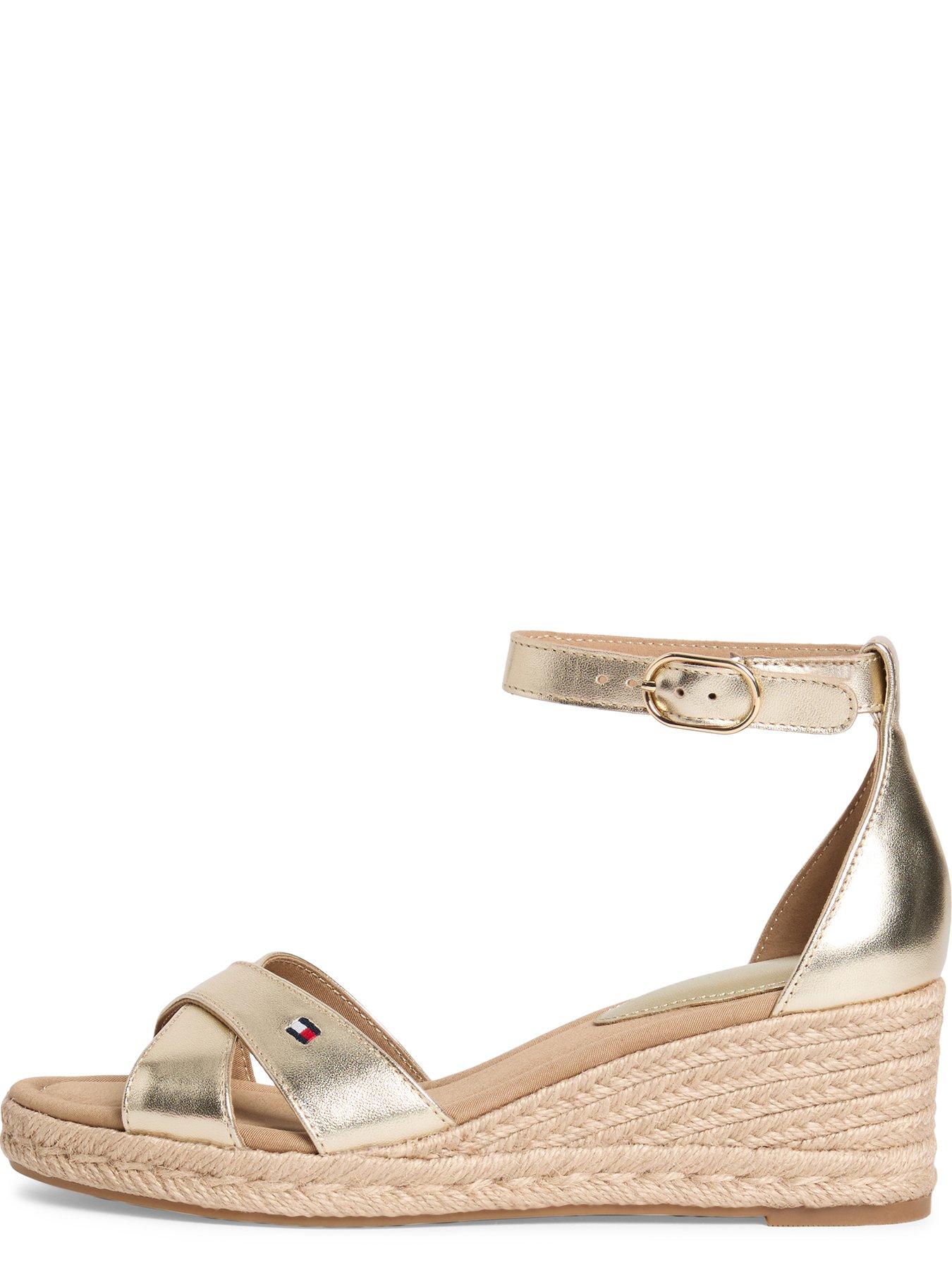 Image 5 of 6 of Tommy Hilfiger Mid Wedge Espad X Cross Gold