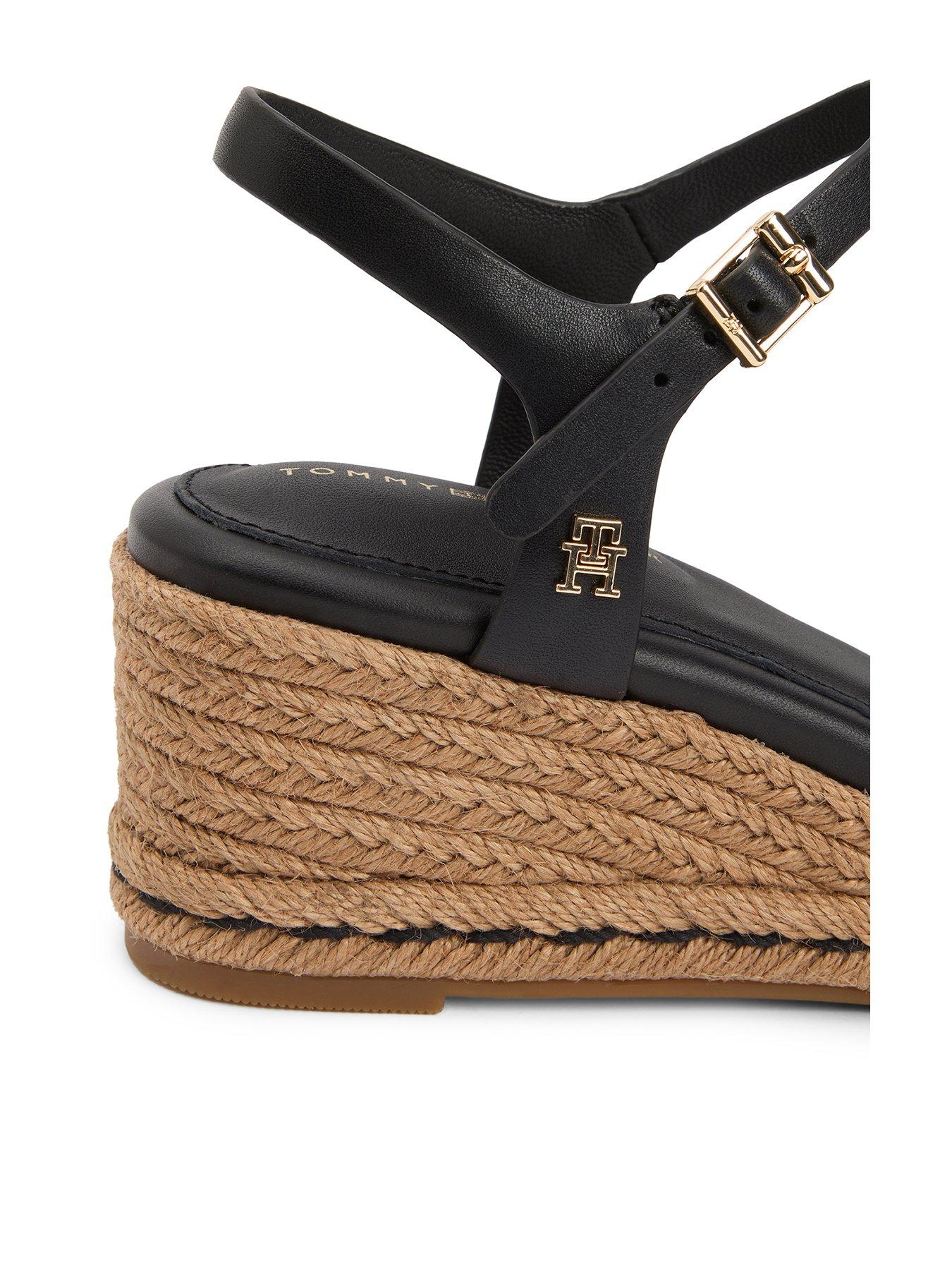  image of tommy-hilfiger-mid-wedge-espad-leather-black