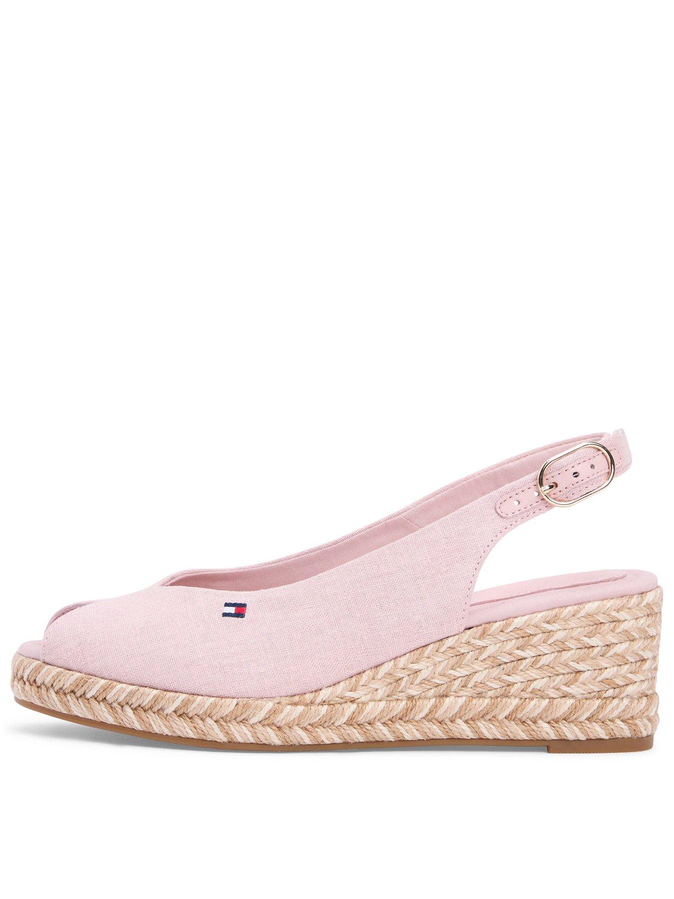 Image 1 of 5 of Tommy Hilfiger Mid Wedge Espadrille&nbsp;Slingback Sandals - Pink
