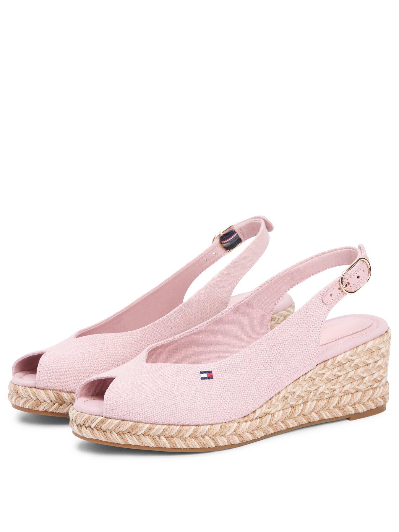 Image 2 of 5 of Tommy Hilfiger Mid Wedge Espadrille&nbsp;Slingback Sandals - Pink