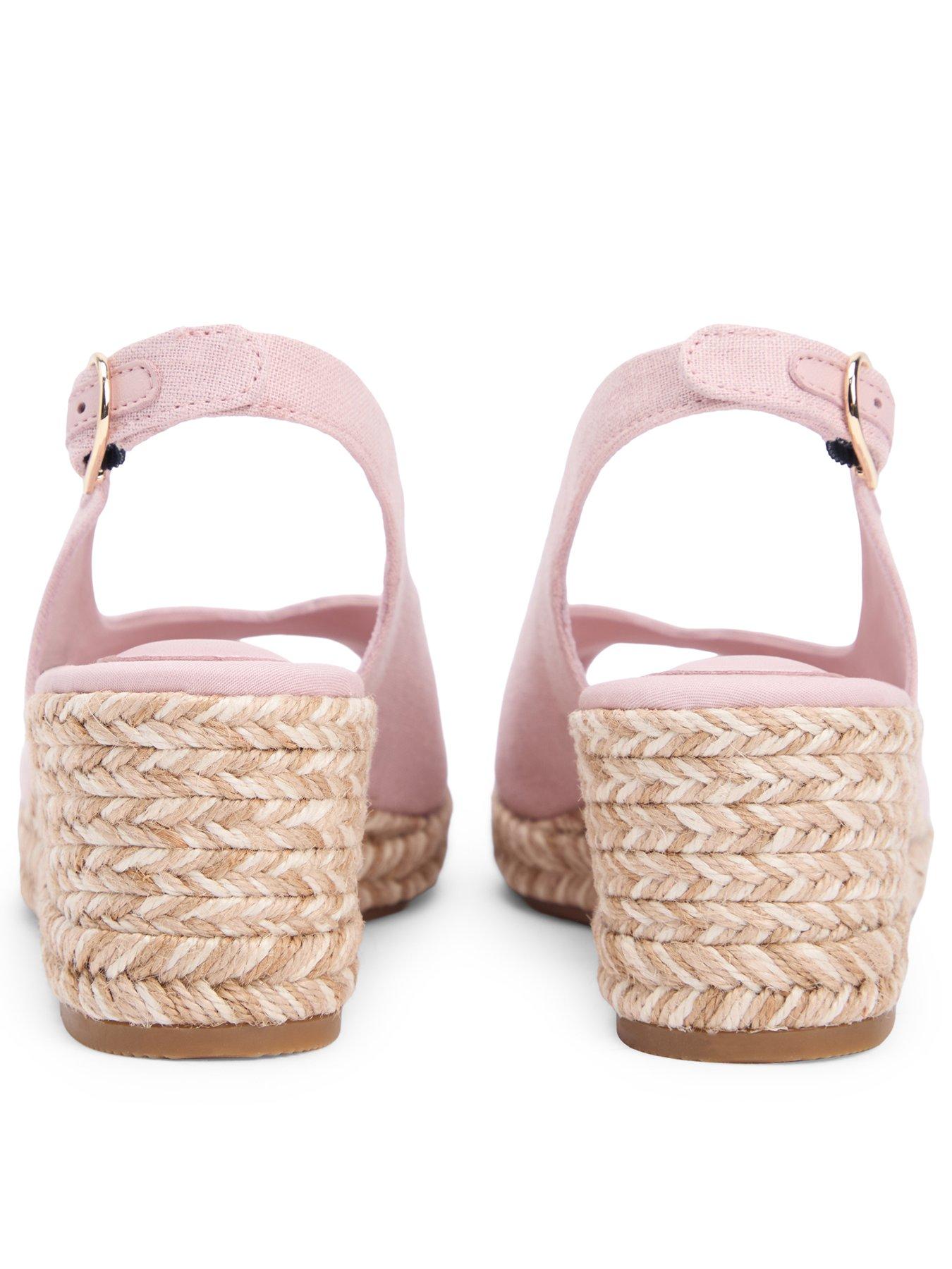 Image 3 of 5 of Tommy Hilfiger Mid Wedge Espadrille&nbsp;Slingback Sandals - Pink