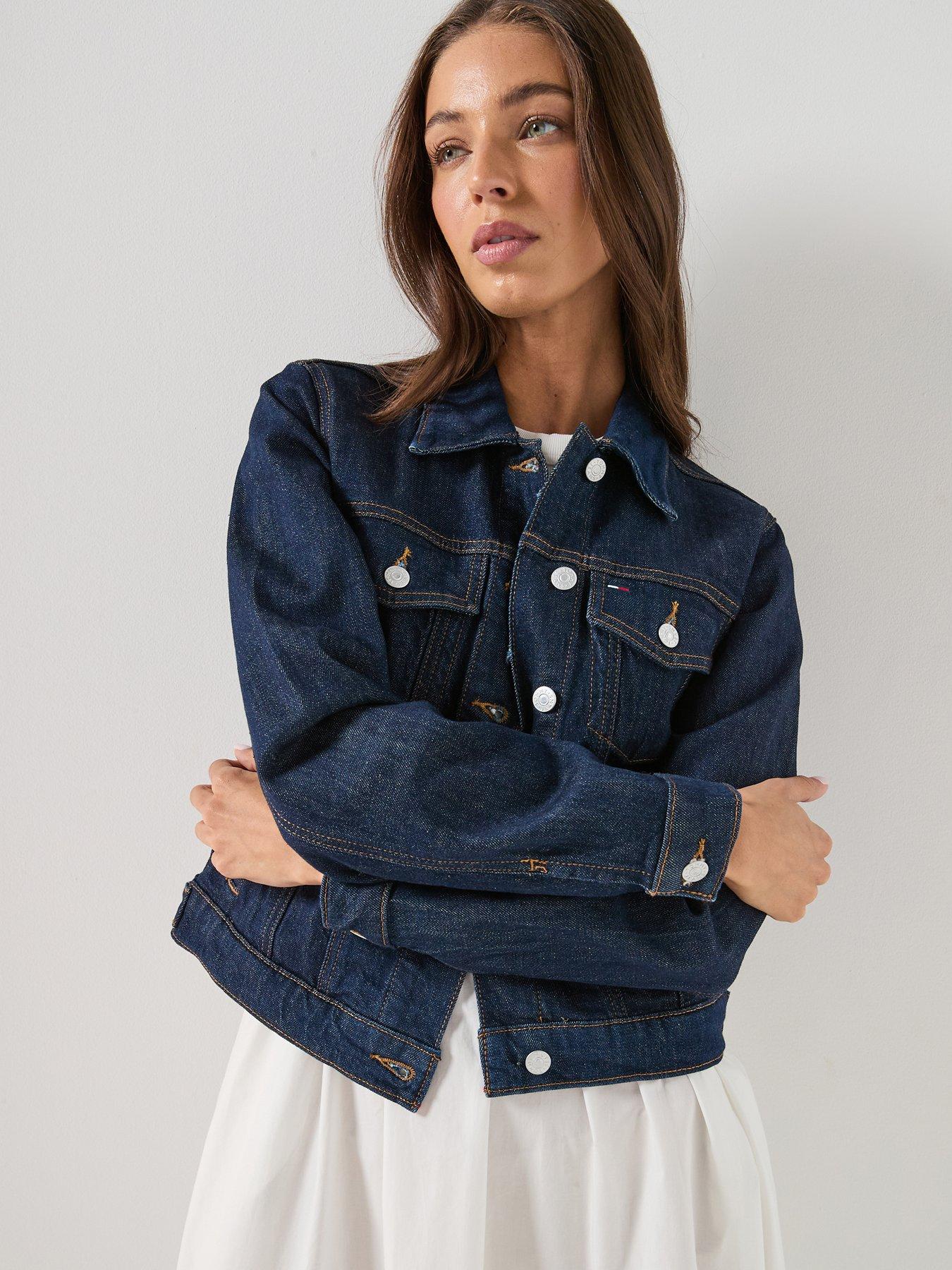  image of tommy-jeans-denim-trucker-jacket-dark-denim