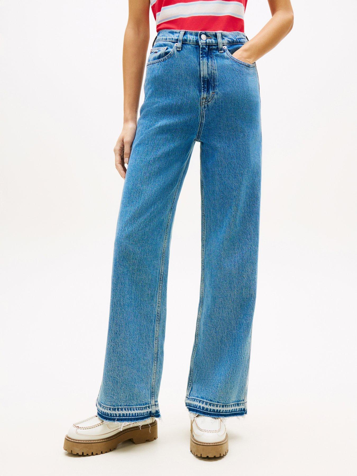 Tommy Jeans Claire Wide Leg High Rise Jeans - Blue