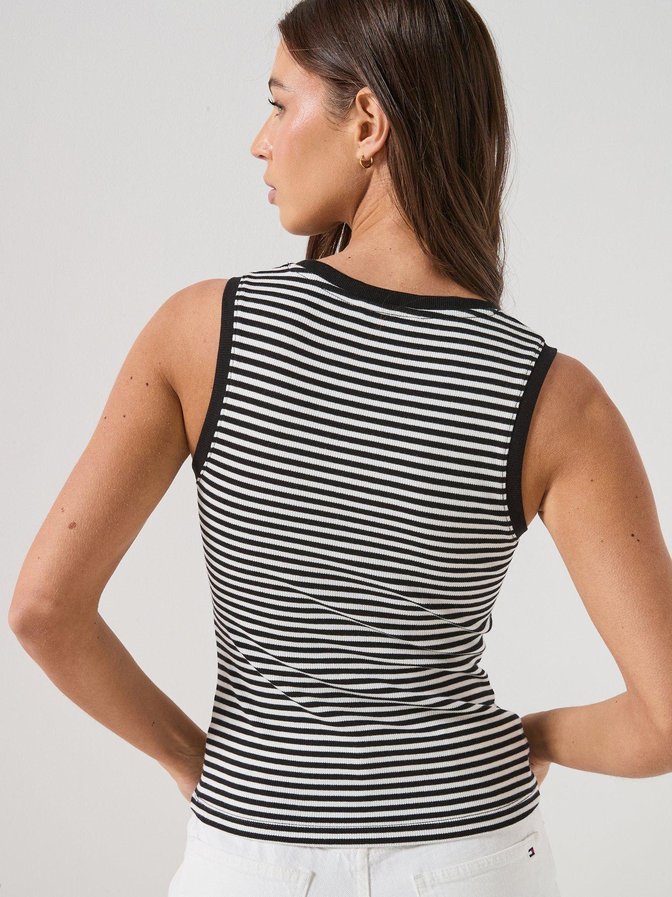 Image 2 of 6 of Tommy Jeans Essential Rib Tank Top - Black