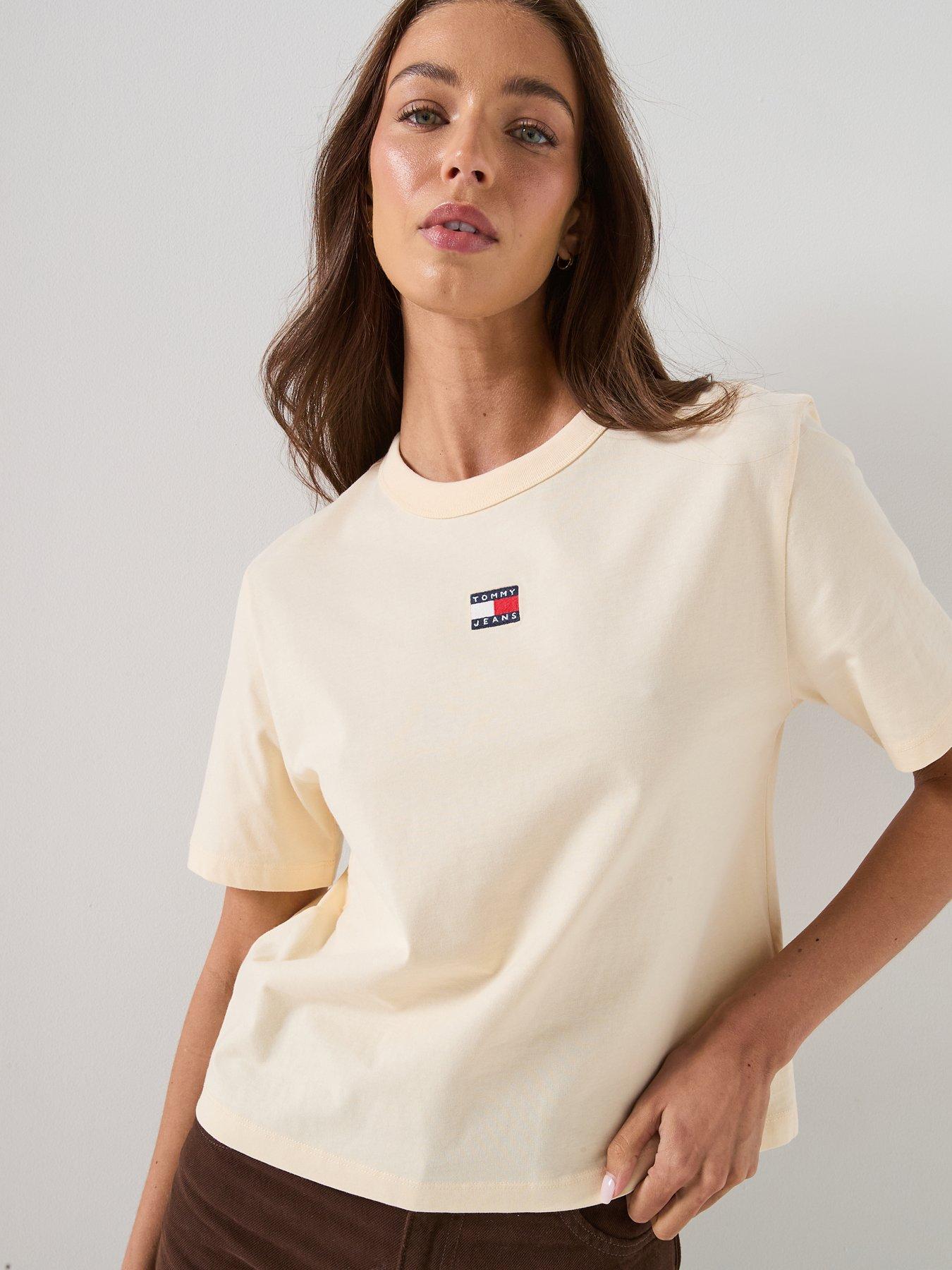 Image 1 of 6 of Tommy Jeans Boxy Flag T-shirt - Yellow