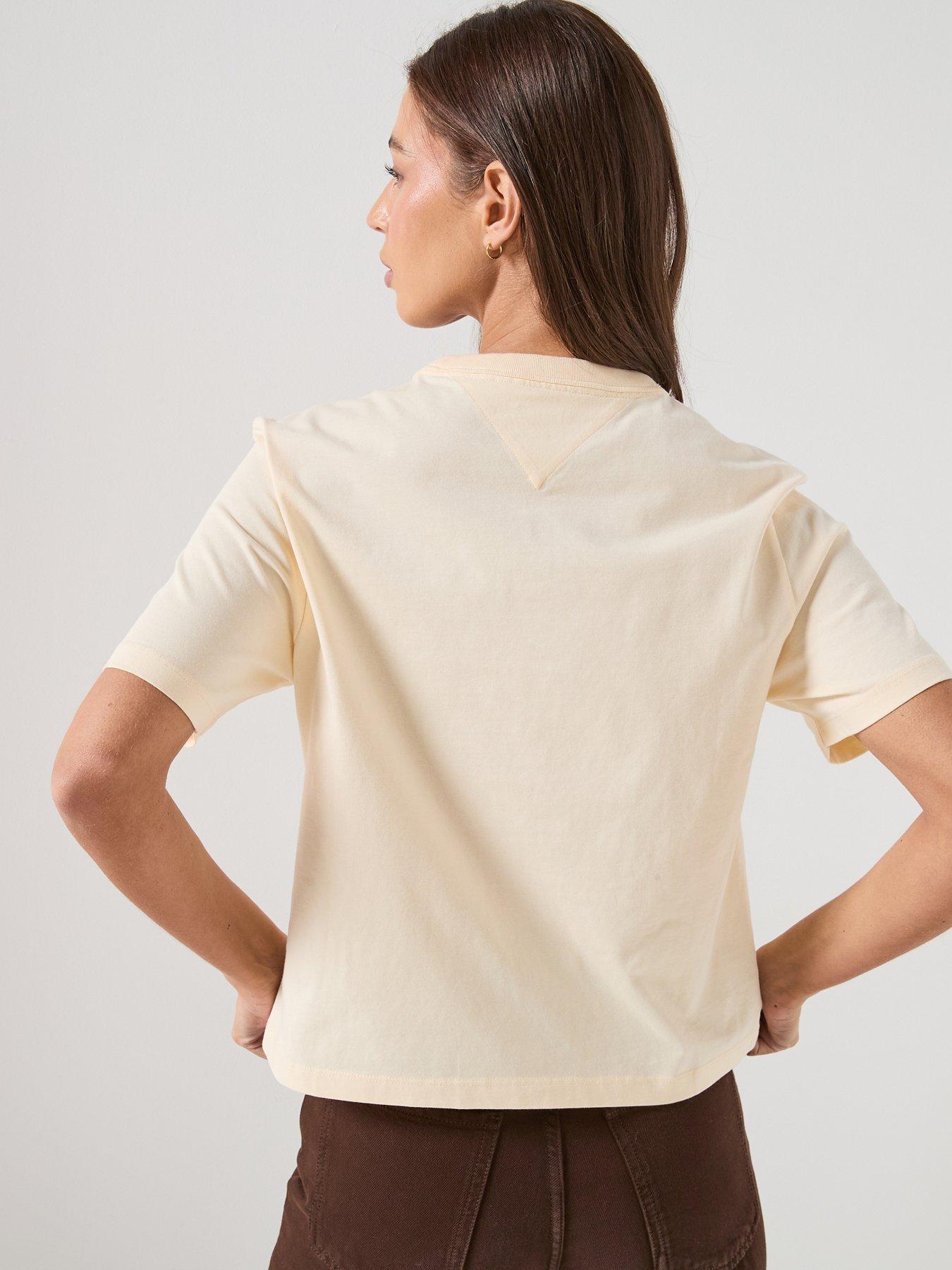 Image 2 of 6 of Tommy Jeans Boxy Flag T-shirt - Yellow