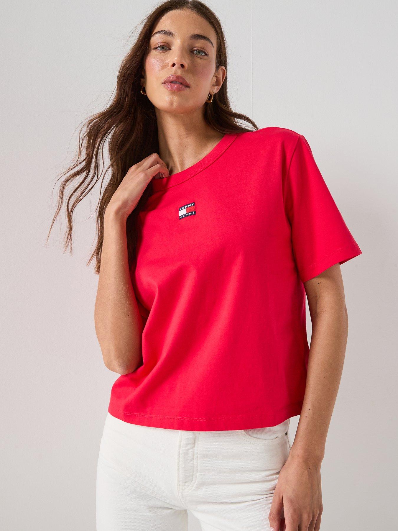 Tommy Jeans Boxy Flag T-Shirt - Red