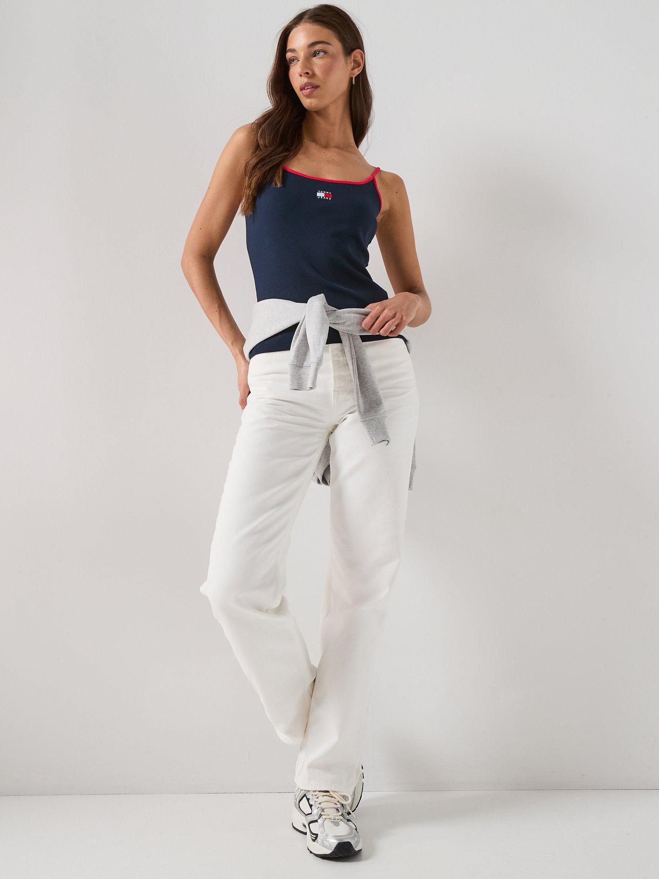 Image 5 of 6 of Tommy Jeans Slim Strap Badge Top - Navy