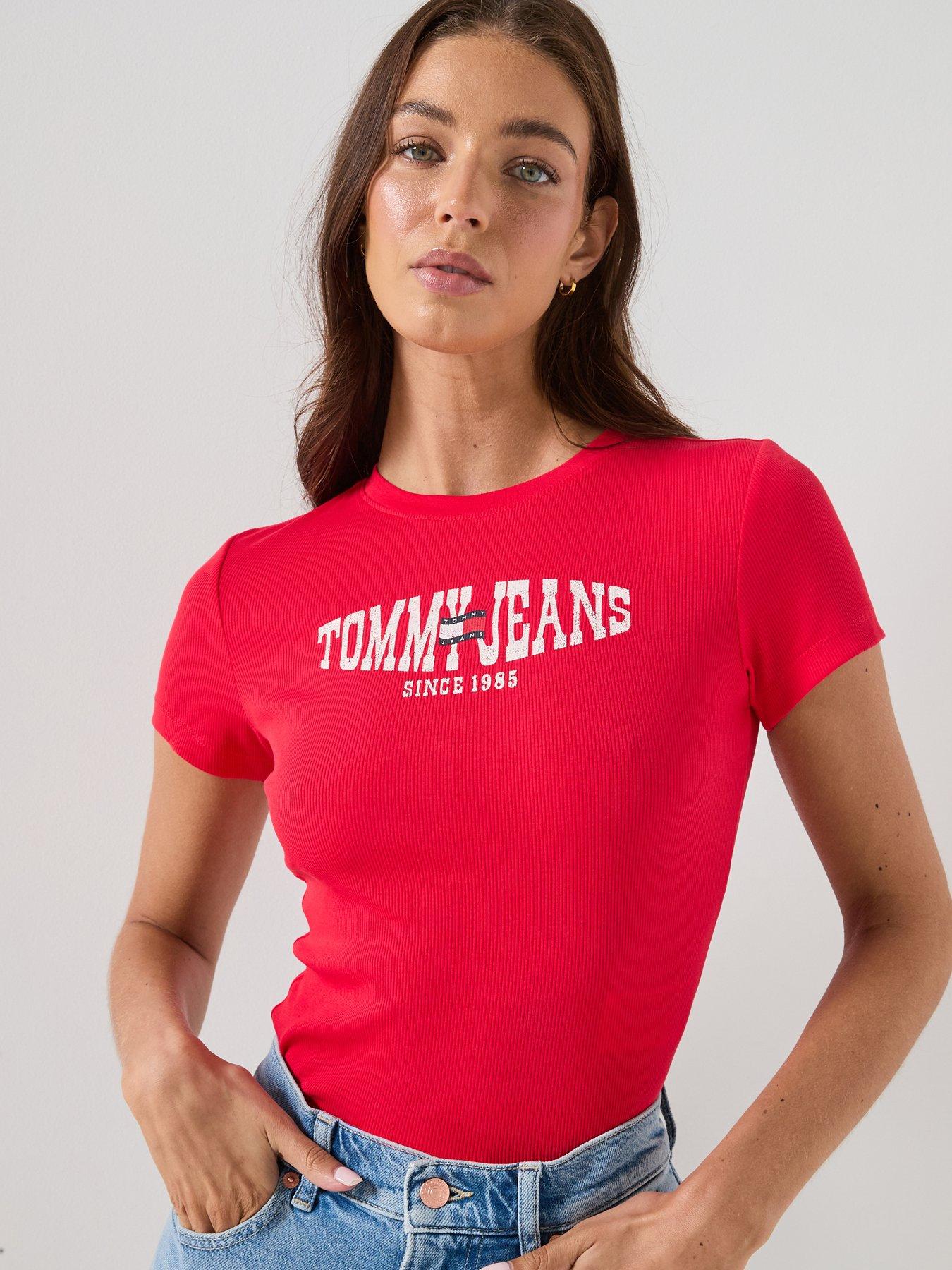 Tommy Jeans Slim Fit Logo T-shirt - Red