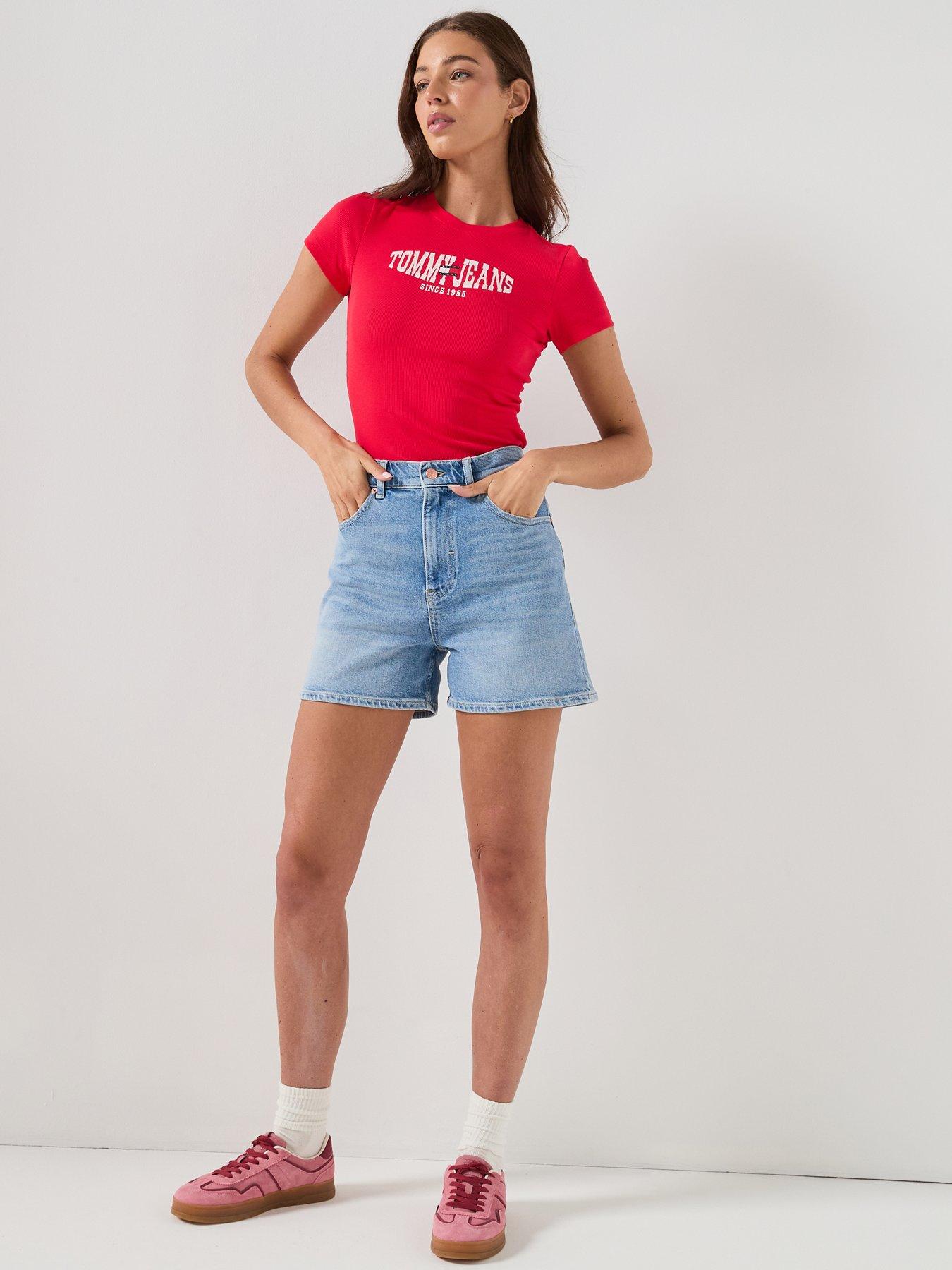 Image 5 of 6 of Tommy Jeans Slim Fit Logo T-shirt - Red