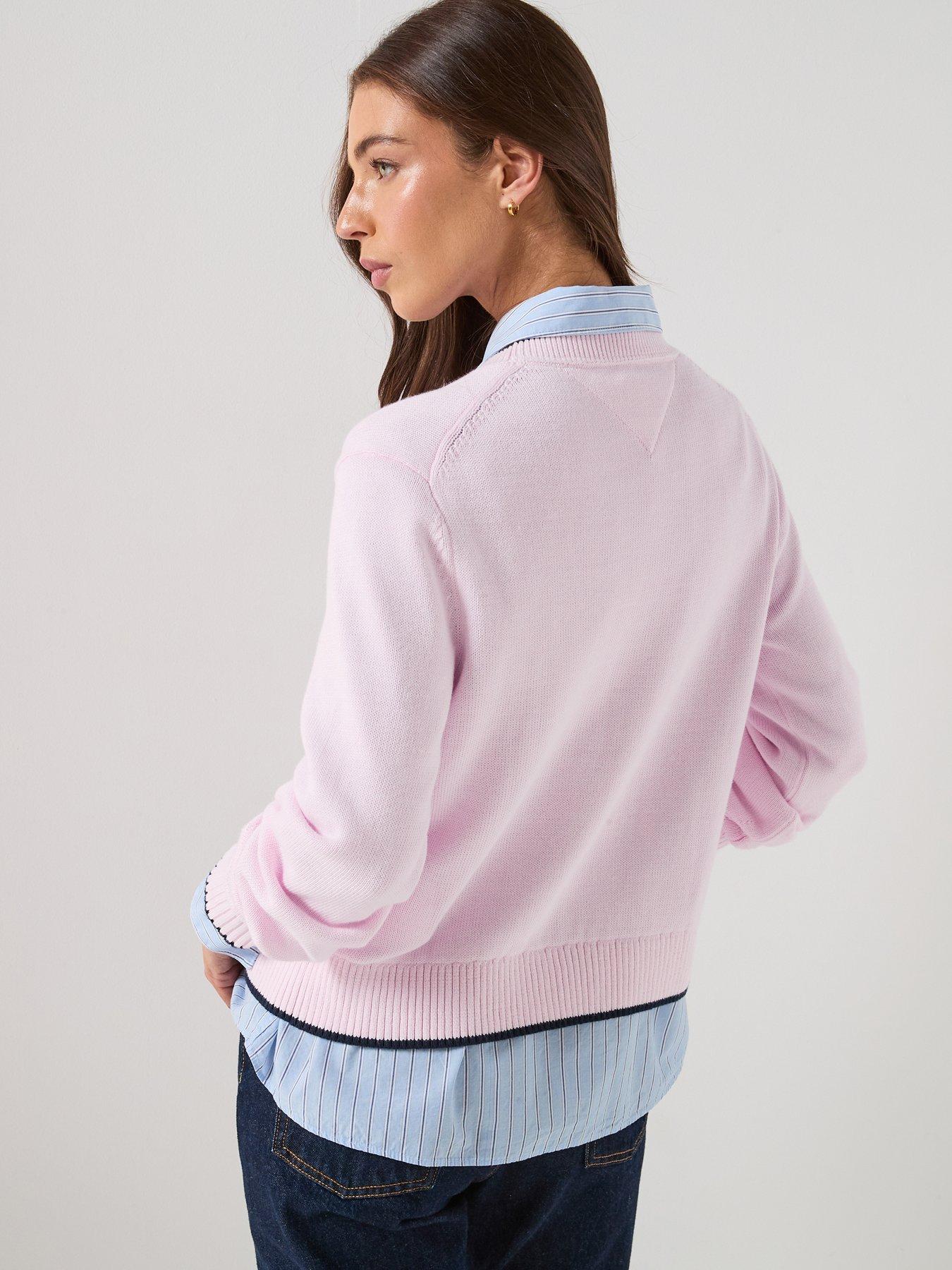  image of tommy-jeans-flag-sweater-pink