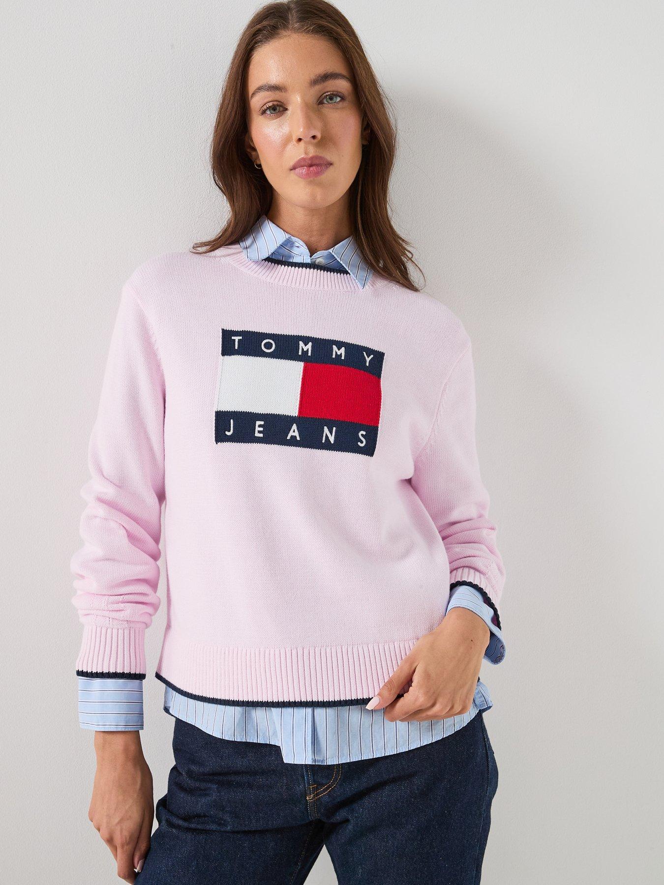  image of tommy-jeans-flag-sweater-pink