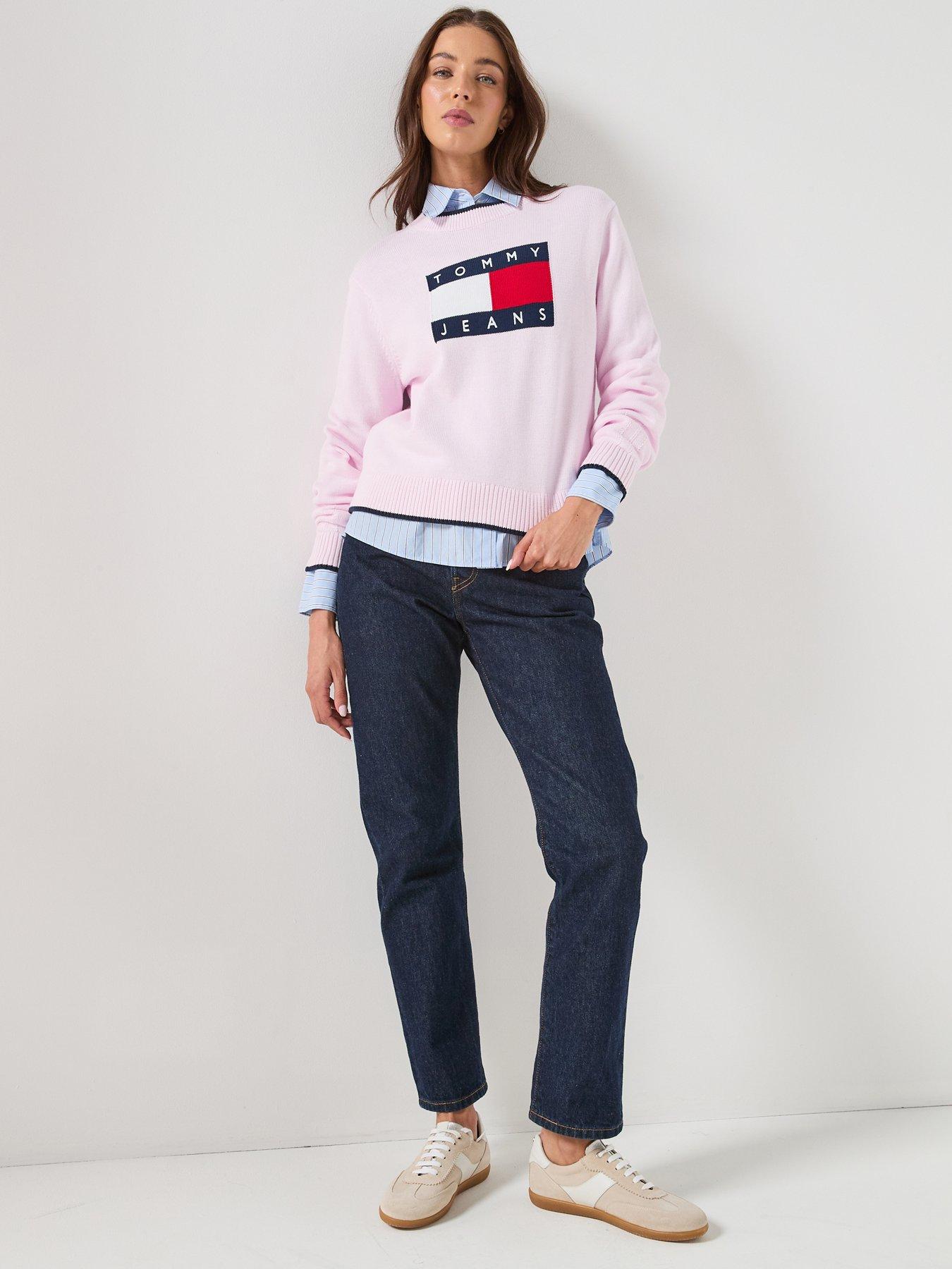  image of tommy-jeans-flag-sweater-pink
