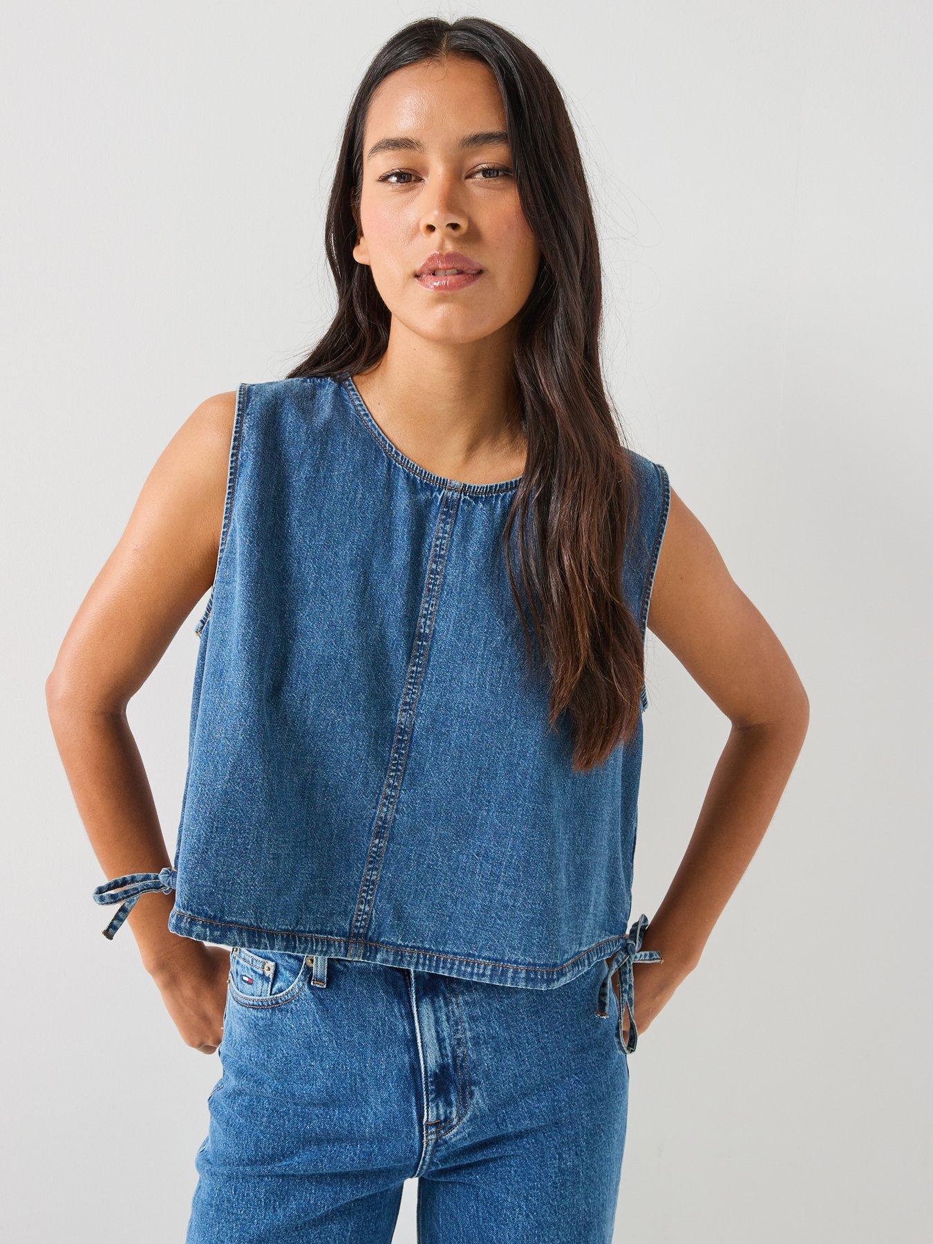 Tommy Jeans Chambray Blouse - Blue