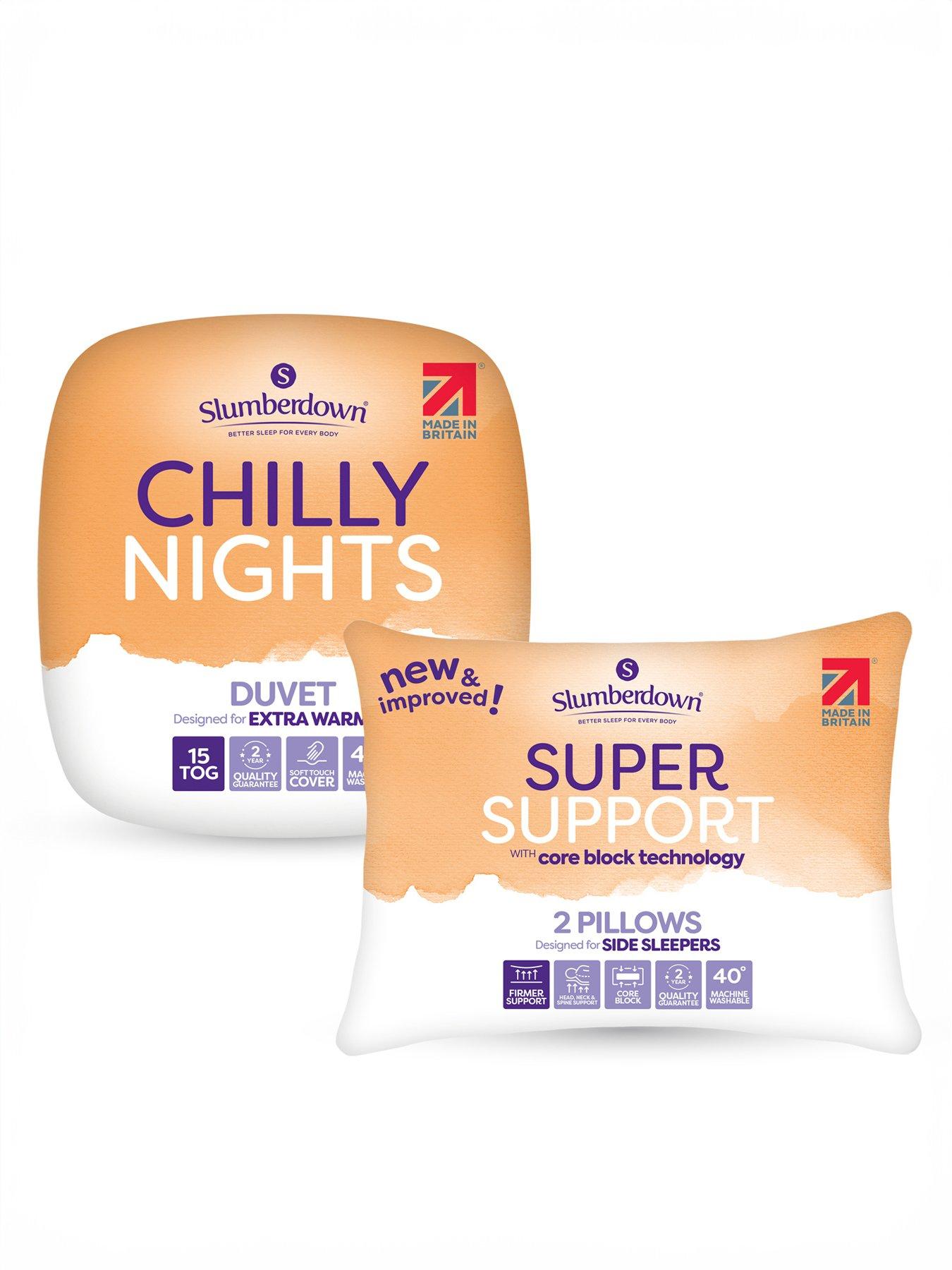 Slumberdown Chilly Nights 15 Tog Duvet  &  2 Super Support Pillows