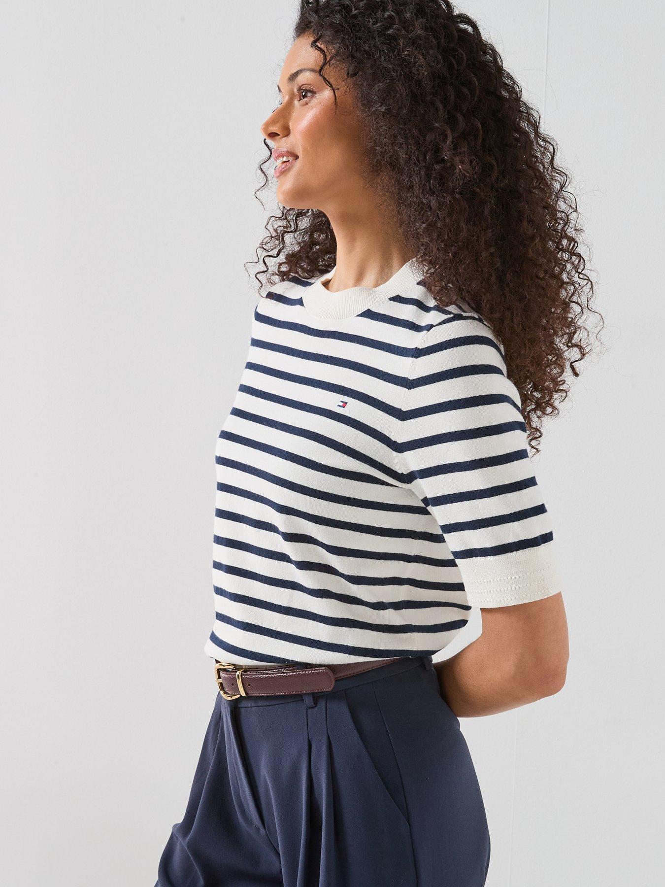Image 6 of 6 of Tommy Hilfiger Fine Knit Jersey Short Sleeve Jumper