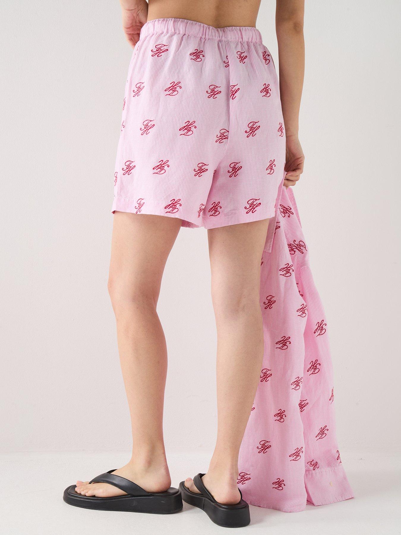 Image 2 of 6 of Tommy Hilfiger Linen Blend Print Relaxed Shorts - Rose Petal