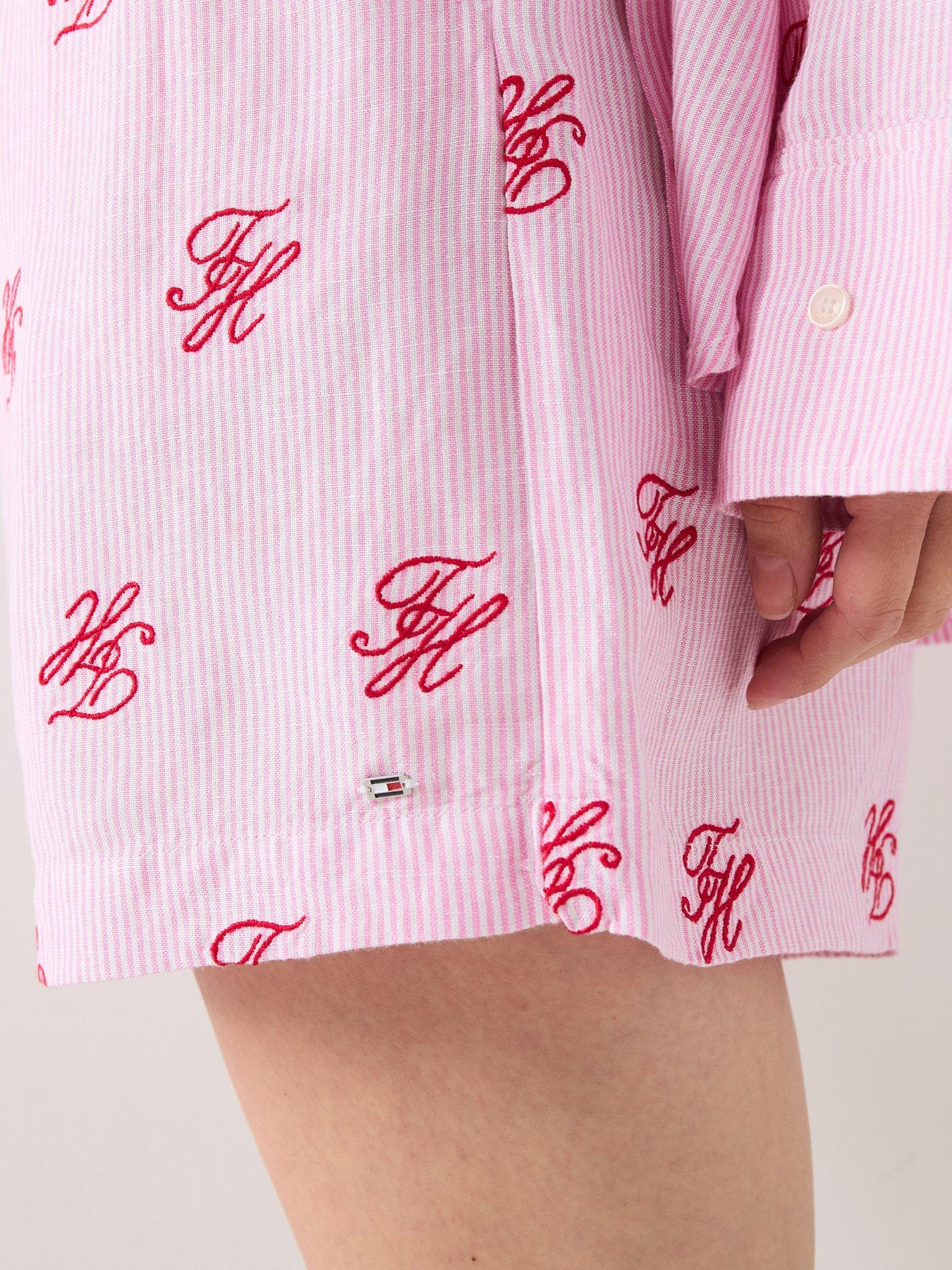 Image 5 of 6 of Tommy Hilfiger Linen Blend Print Relaxed Shorts - Rose Petal
