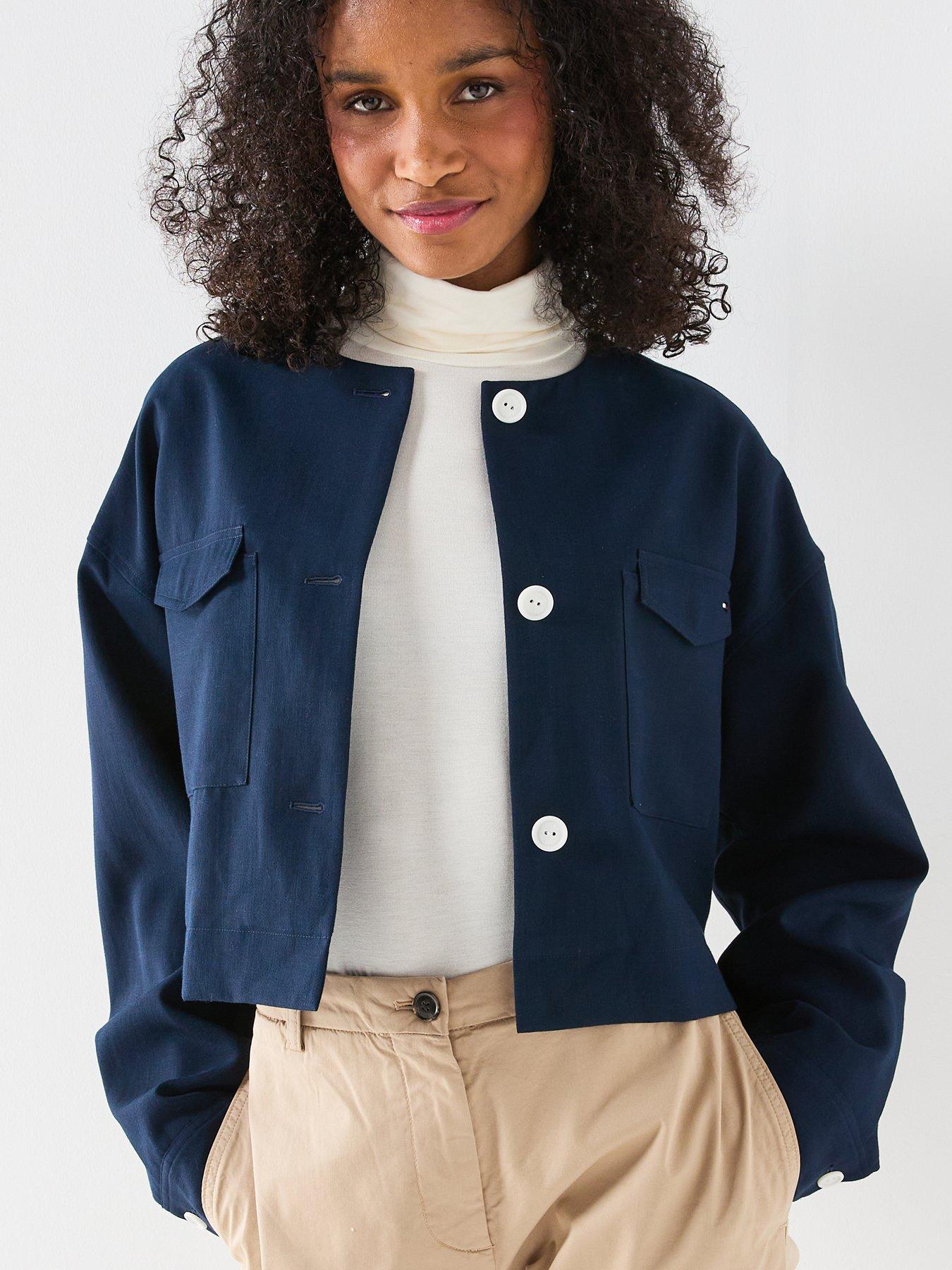Tommy Hilfiger Tailored Utility Cropped Jacket - Navy