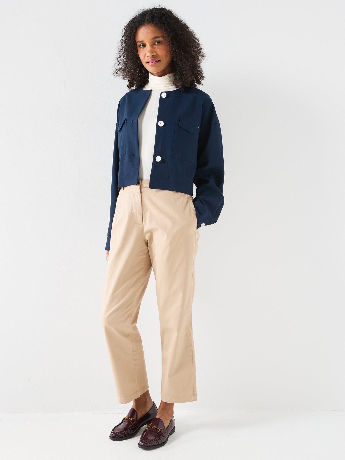 Image 6 of 6 of Tommy Hilfiger Tailored Utility Cropped Jacket - Navy