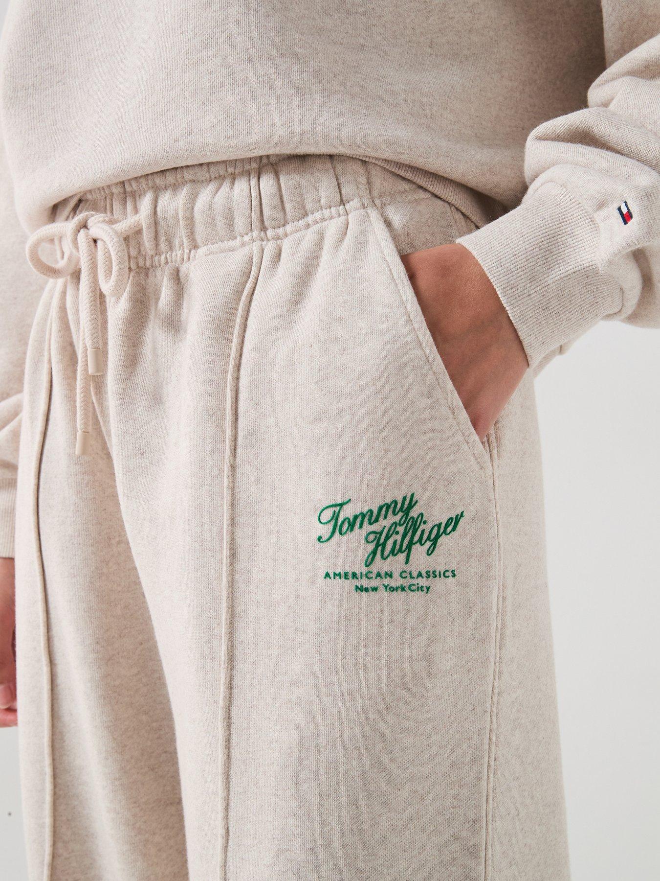 Image 4 of 6 of Tommy Hilfiger Mdrn Script Terry Sweatpants - Beige