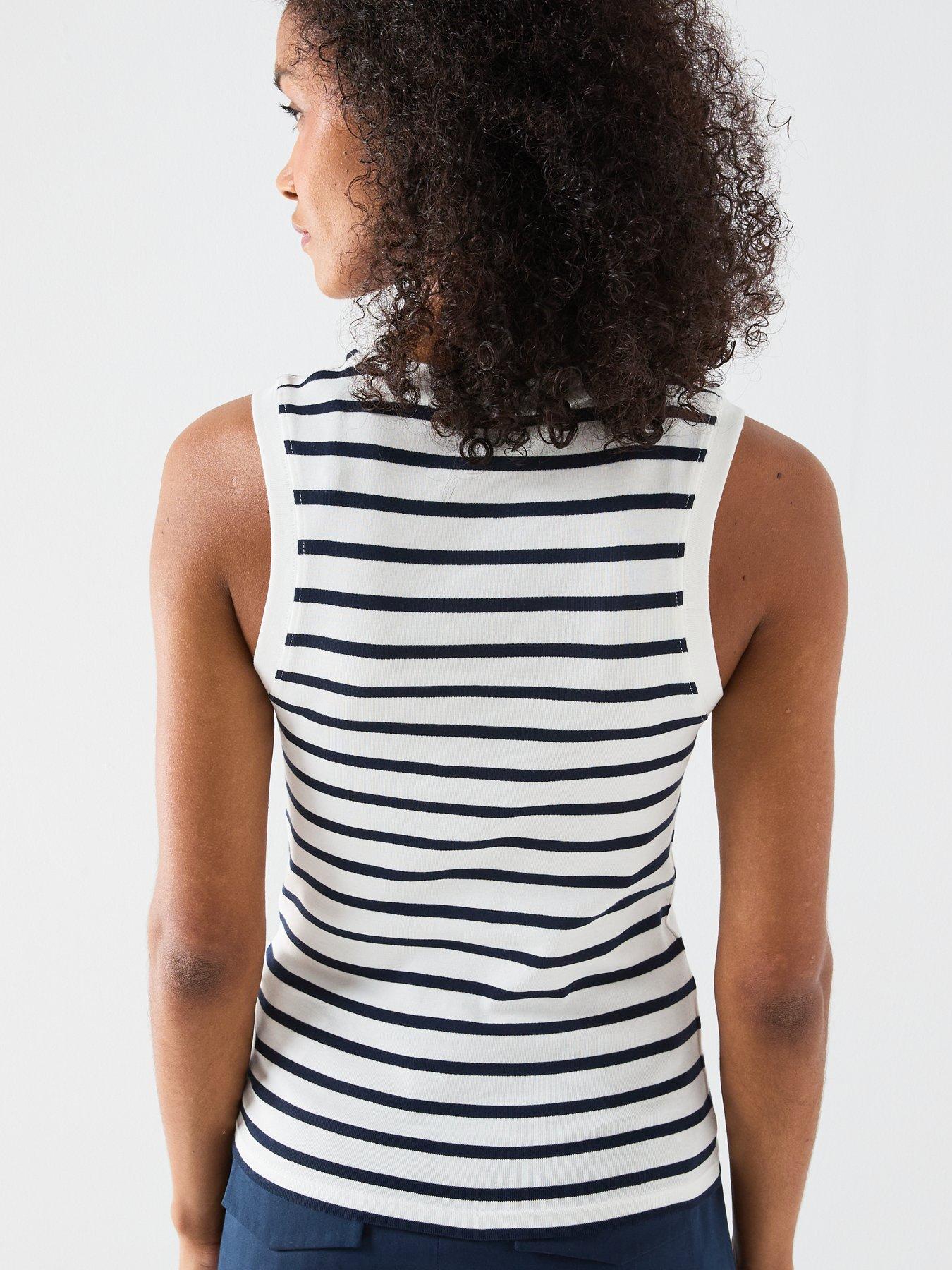 Image 2 of 5 of Tommy Hilfiger Stripe Tank Top - White
