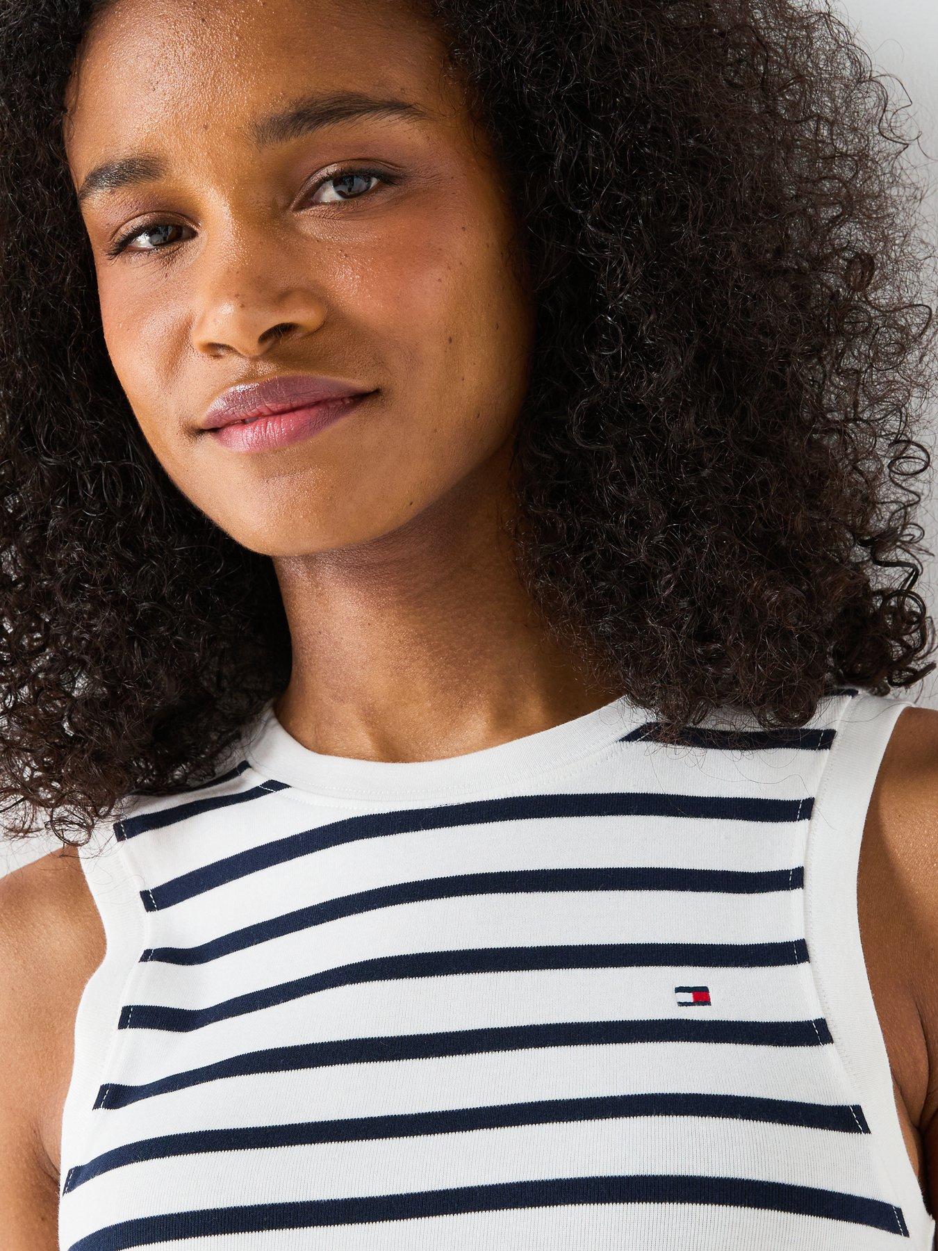 Image 3 of 5 of Tommy Hilfiger Stripe Tank Top - White