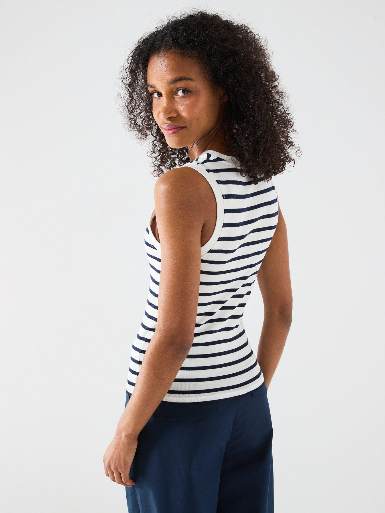 Image 5 of 5 of Tommy Hilfiger Stripe Tank Top - White
