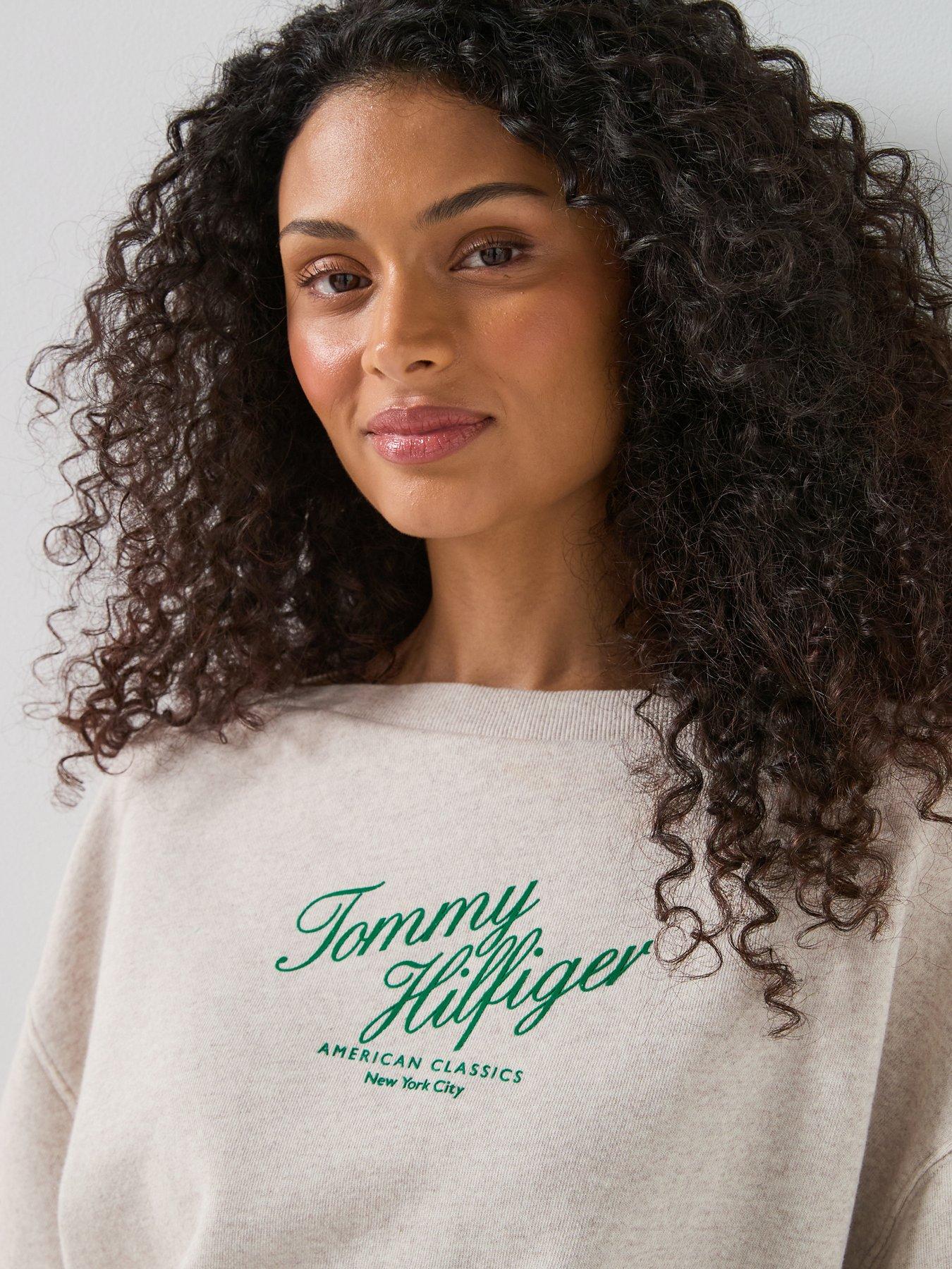 Image 4 of 6 of Tommy Hilfiger Script Terry Sweatshirt - Beige