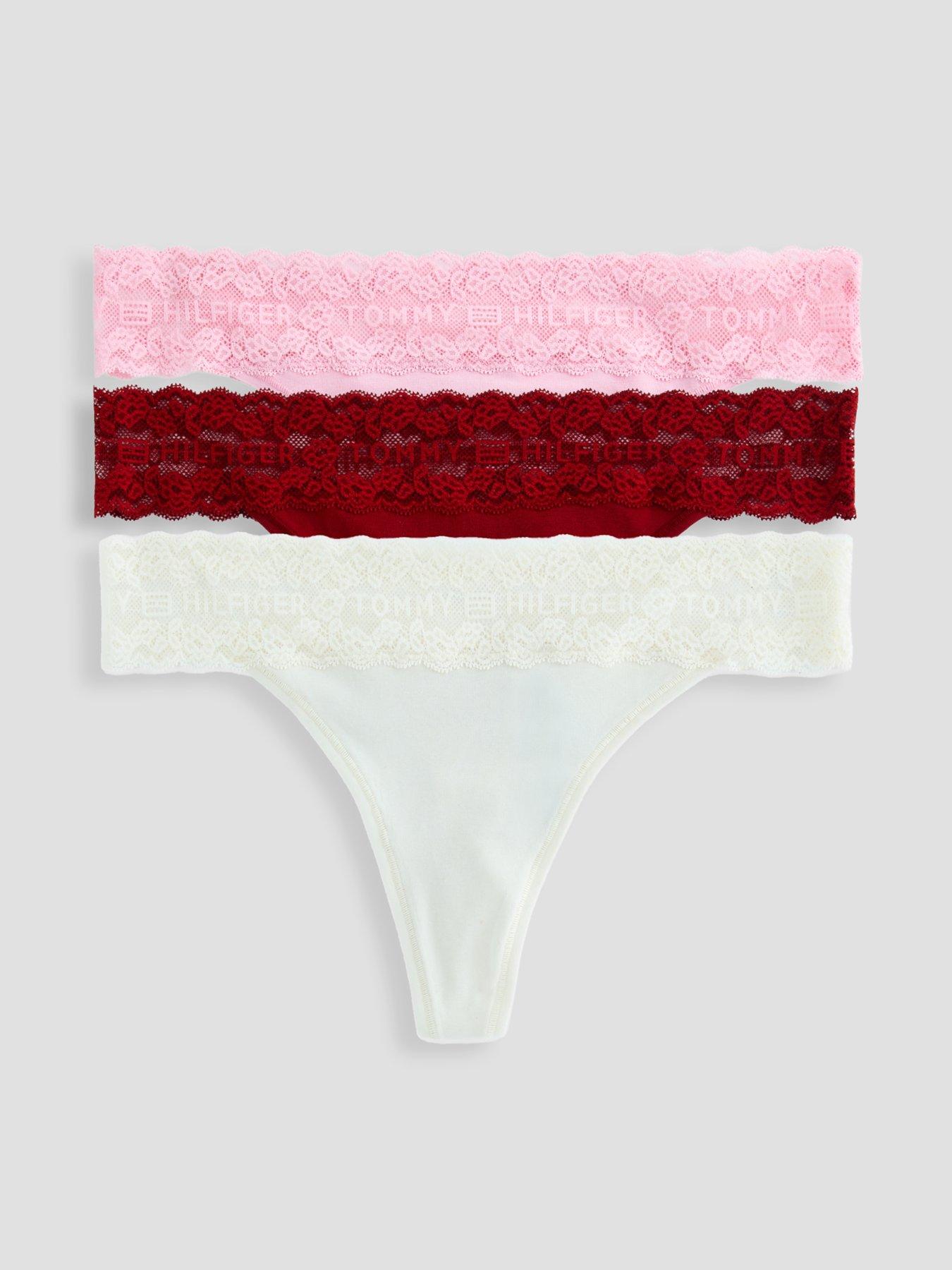 Tommy Hilfiger 3 Pack Tanga Thong - Pink/Red/White