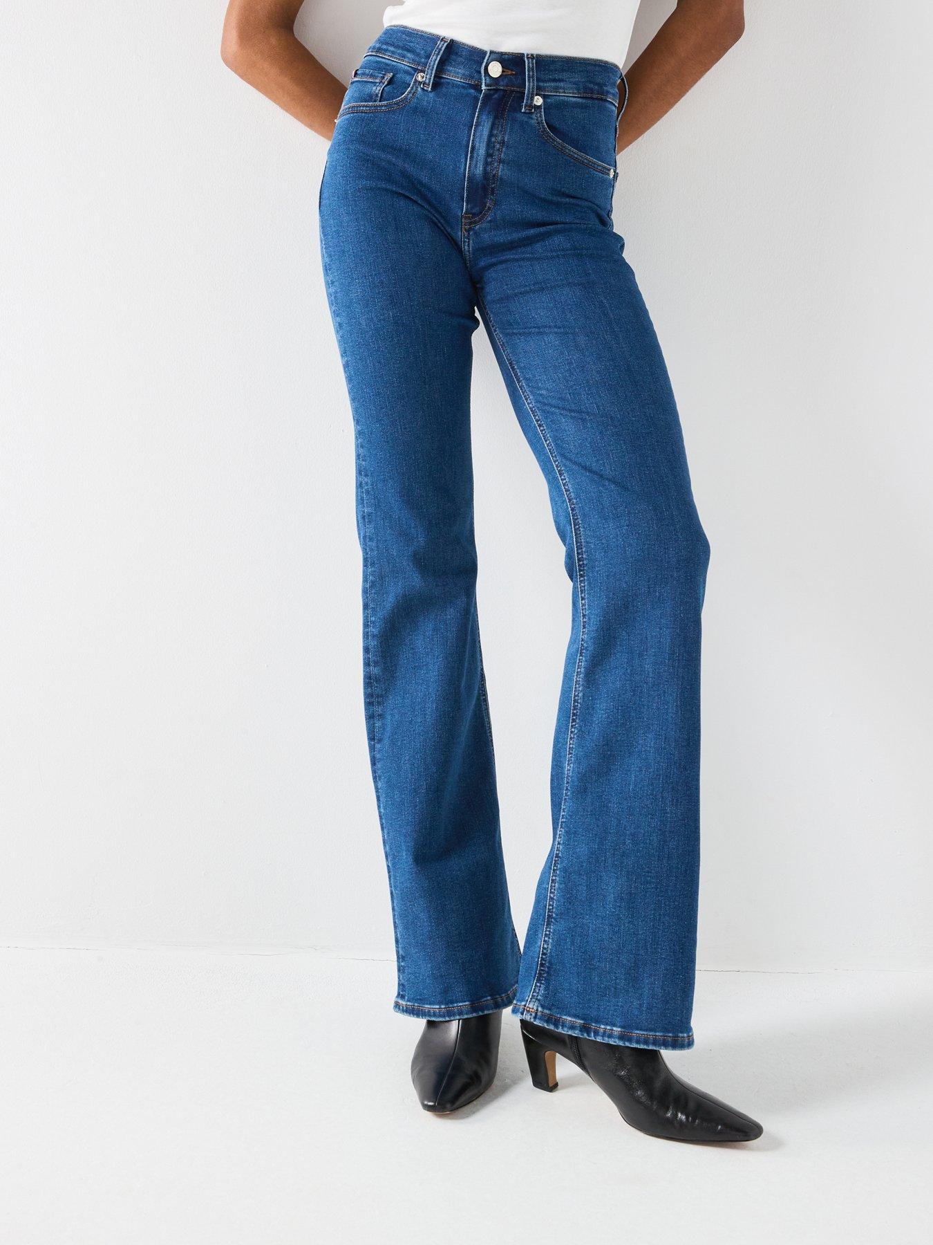 front image of tommy-hilfiger-denim-flared-stretch-jeans-blue