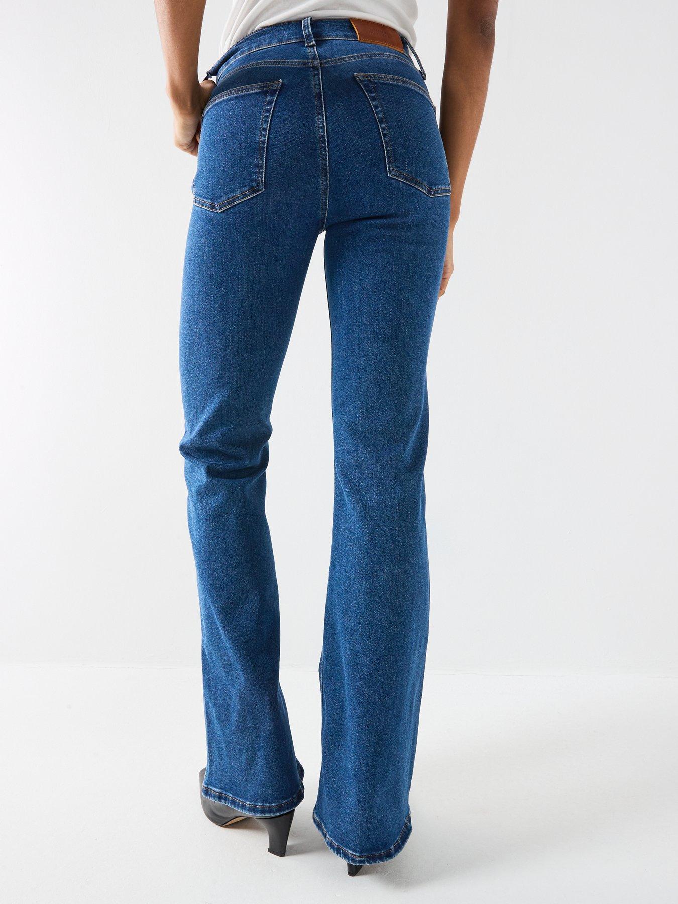  image of tommy-hilfiger-denim-flared-stretch-jeans-blue