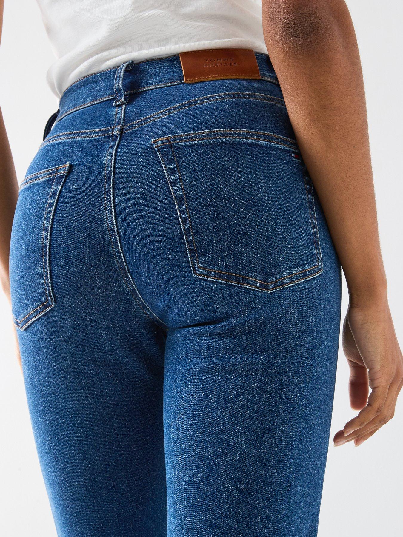  image of tommy-hilfiger-denim-flared-stretch-jeans-blue