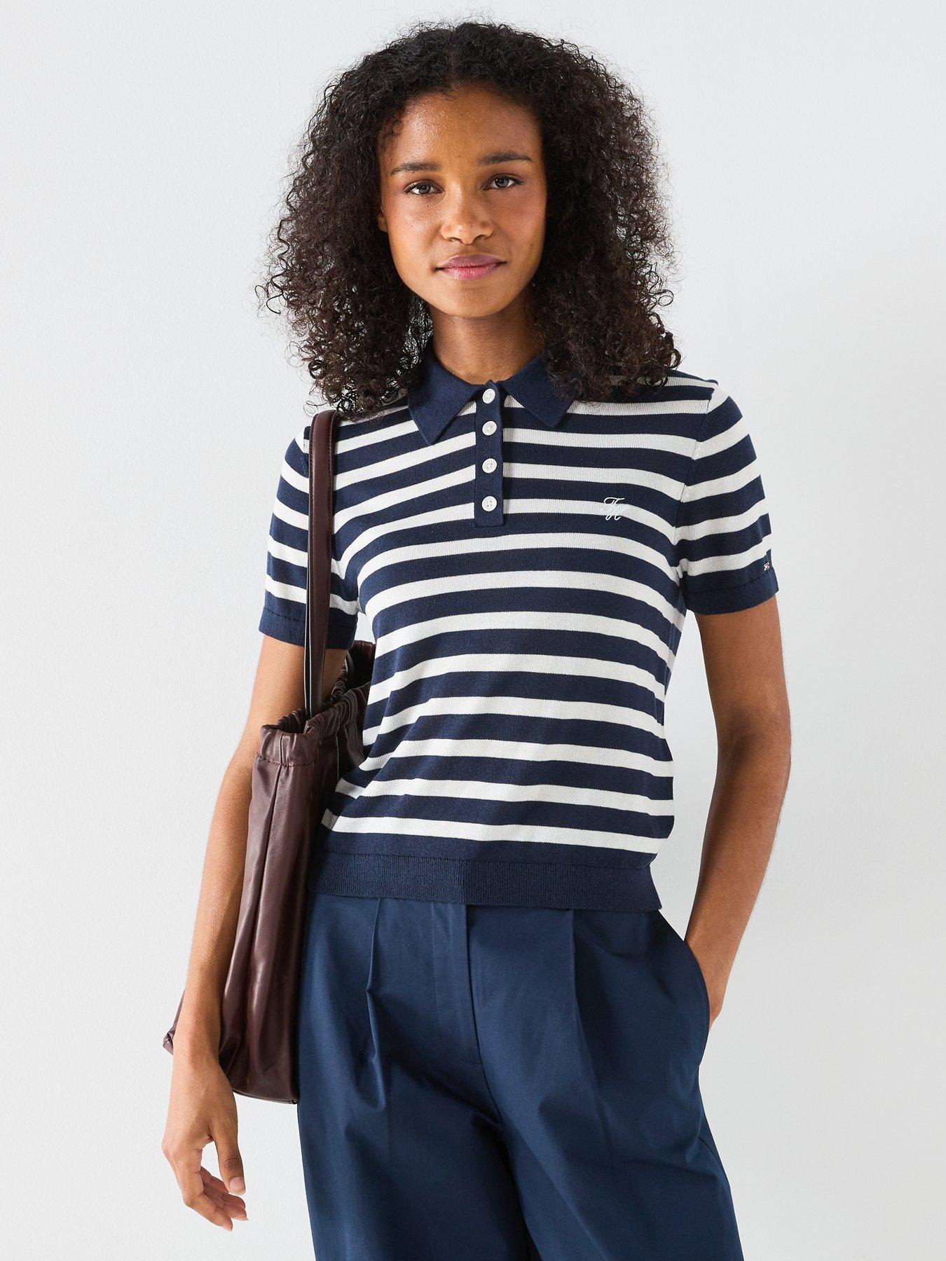 Tommy Hilfiger Fine Knit Polo Stripe Sweater