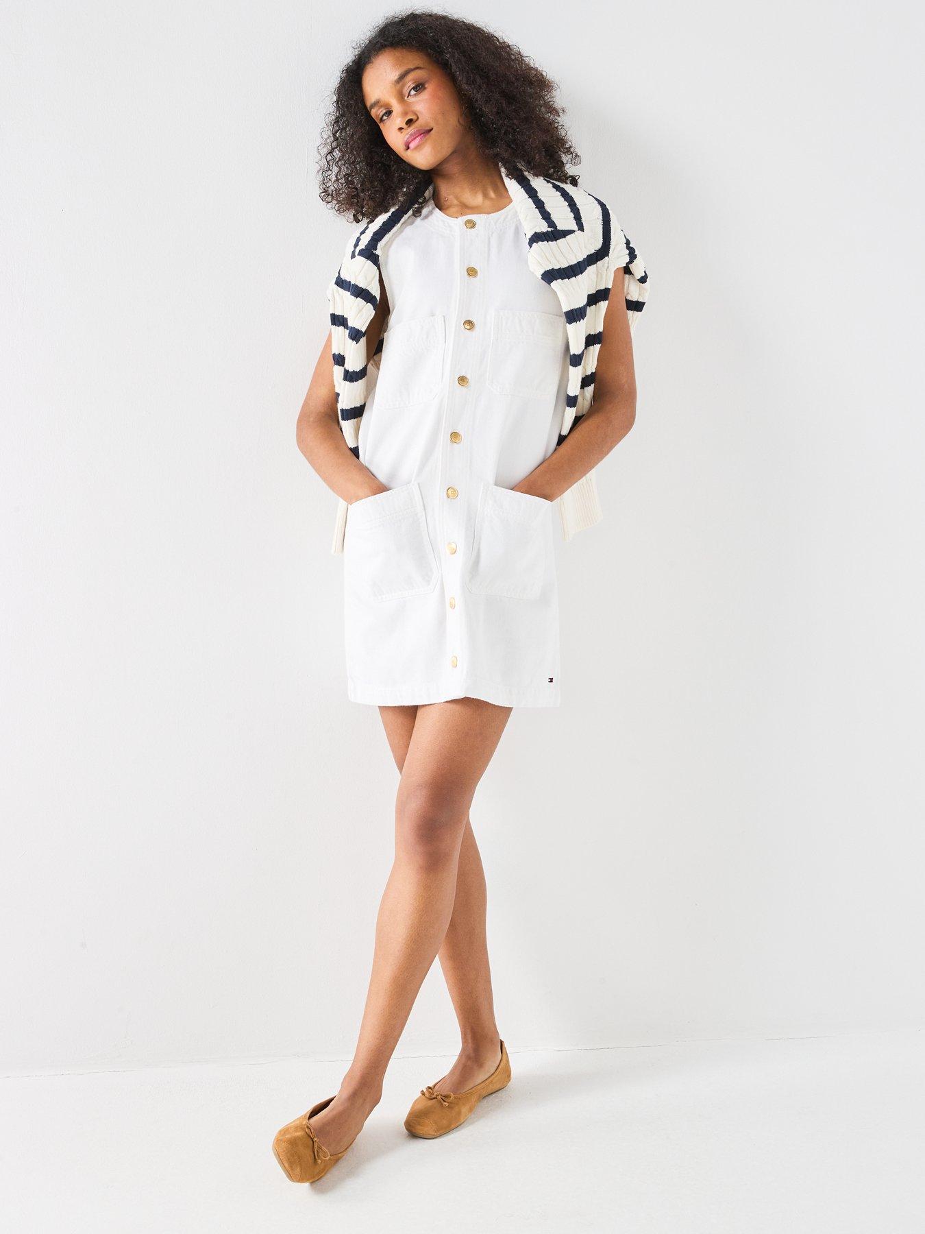Image 3 of 6 of Tommy Hilfiger Denim Mini Dress - White