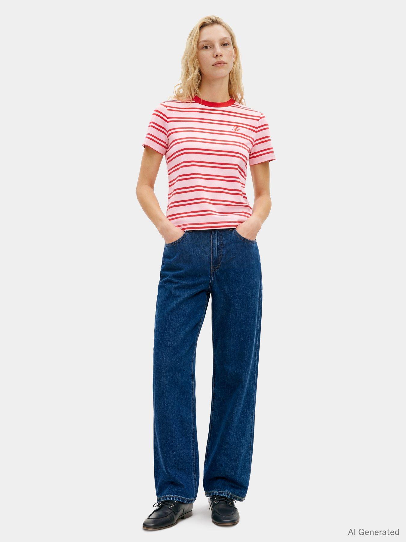  image of tommy-hilfiger-th-script-crew-neck-t-shirt-red