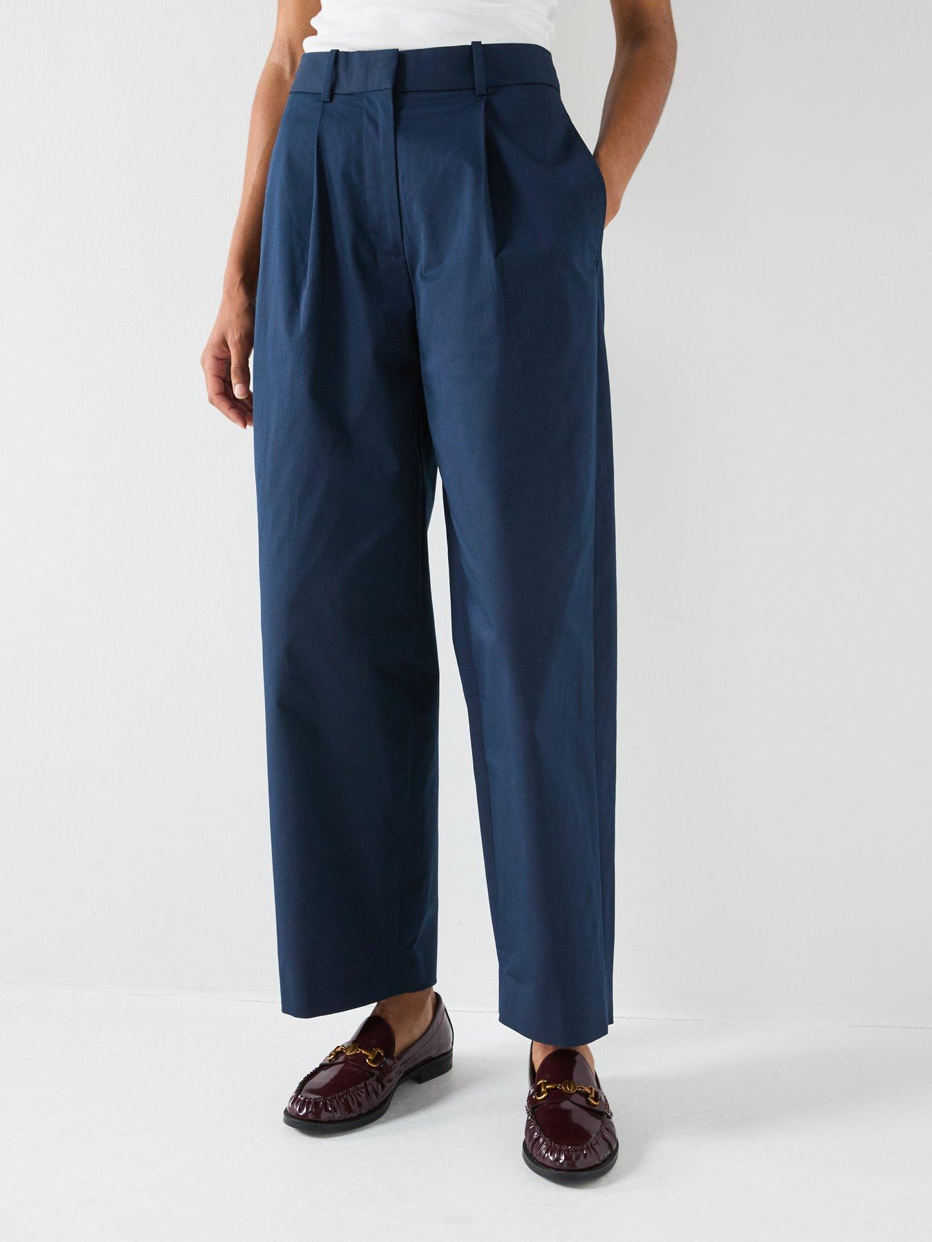 Tommy Hilfiger Pleated Barrel Chinos - Navy