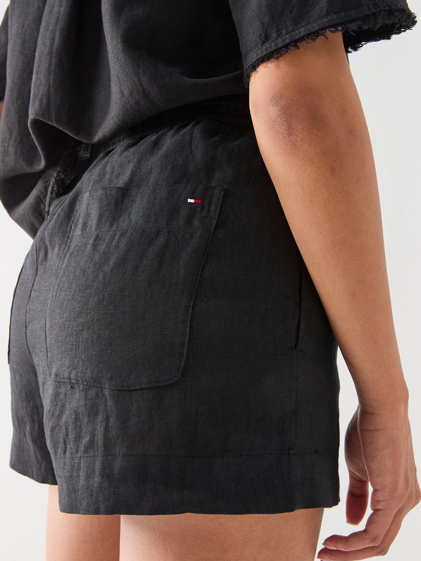 Image 5 of 5 of Tommy Hilfiger Linen Shorts - Black